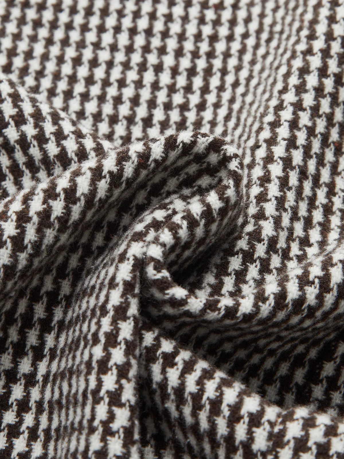 Houndstooth Tweed Belted Midi Skirt - Image 3