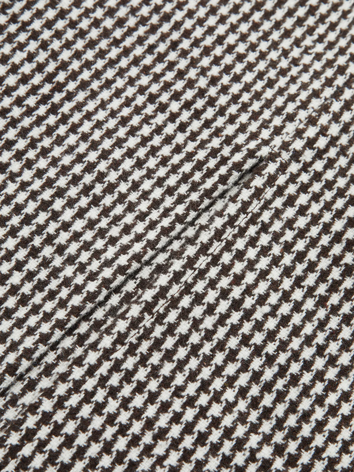 Houndstooth Tweed Belted Midi Skirt - Image 4