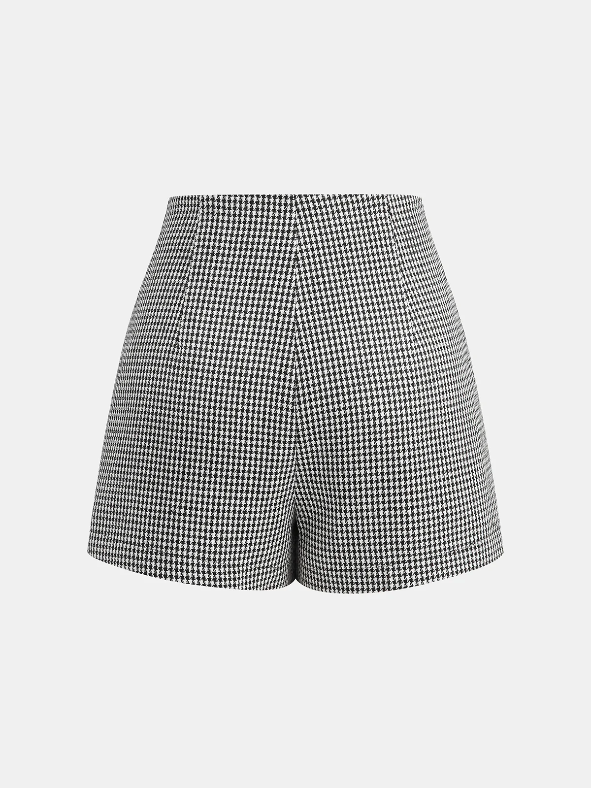 Houndstooth Tweed Double-Breasted Mini Skirt - Image 2