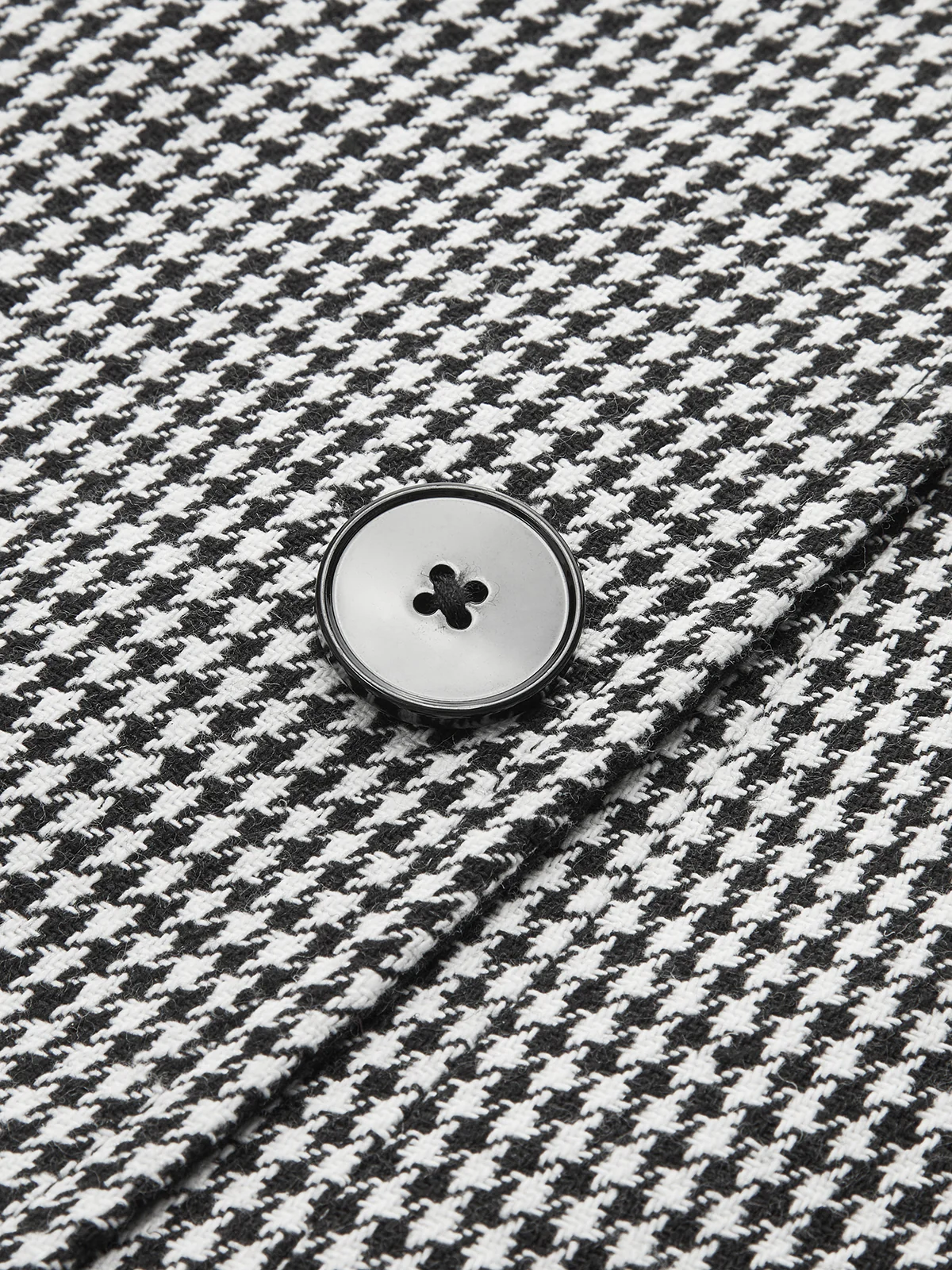 Houndstooth Tweed Double-Breasted Mini Skirt - Image 4