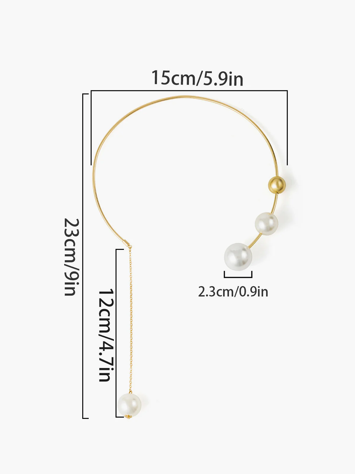 Imitation Pearl Choker Pendant Necklace - Image 4