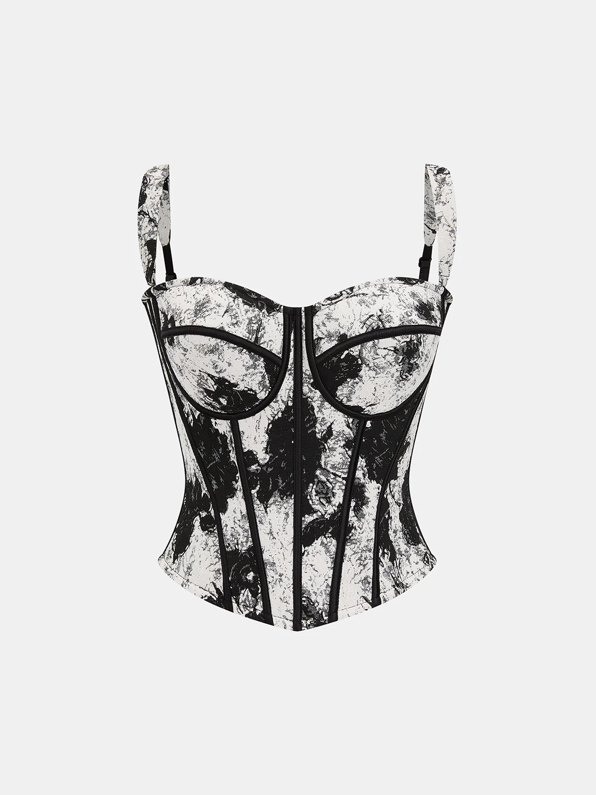 Ink Wash Painting Print Corset Top
