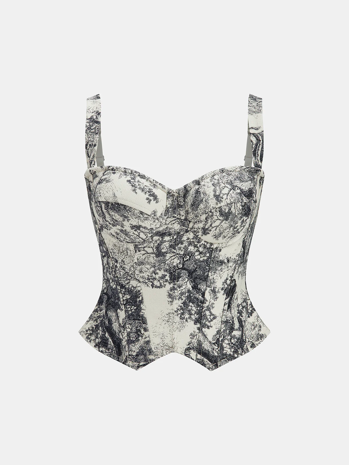 Ink Wash Painting Print Corset Top