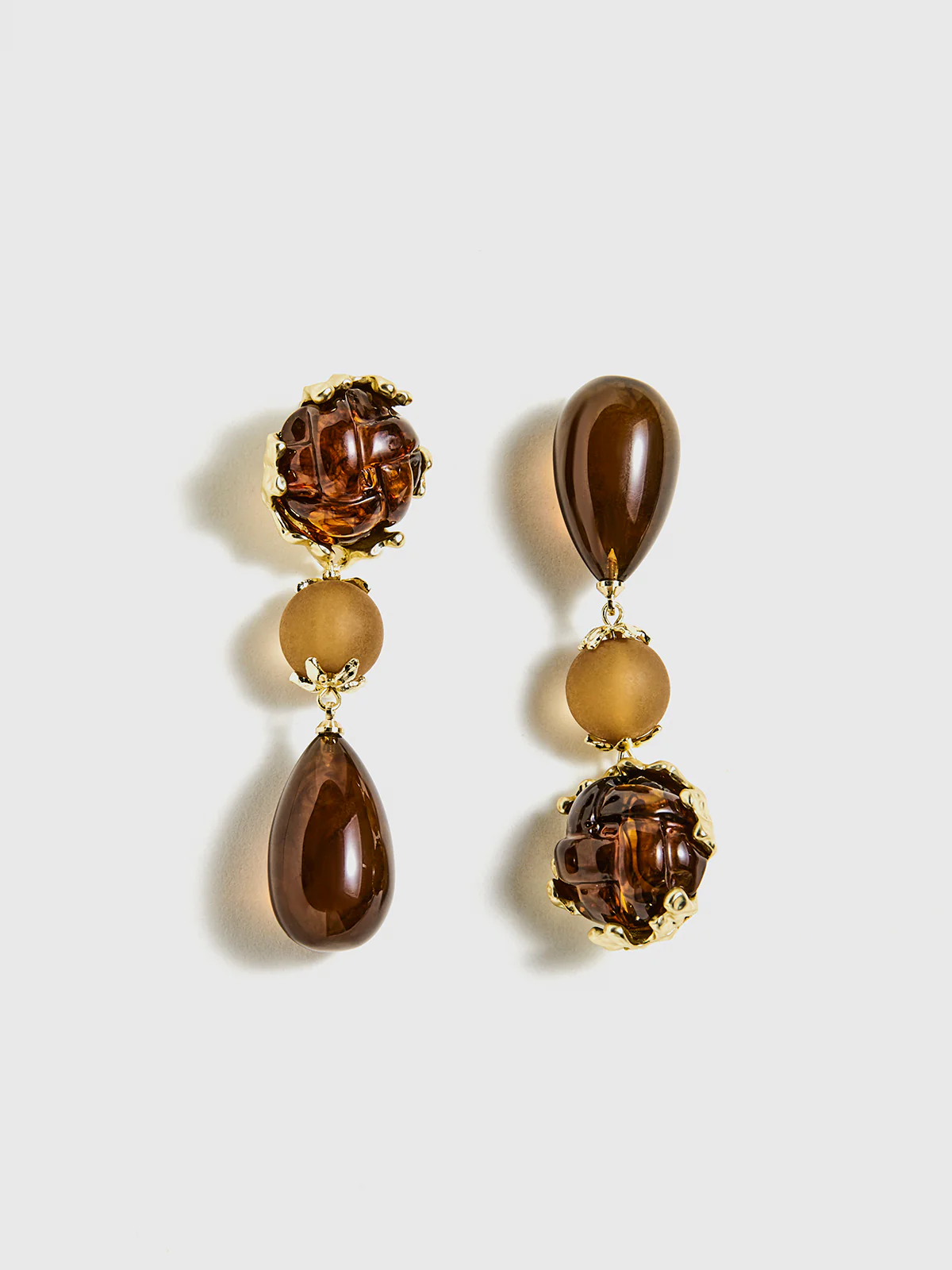 Irregular Geometric Drop Earrings - Image 2