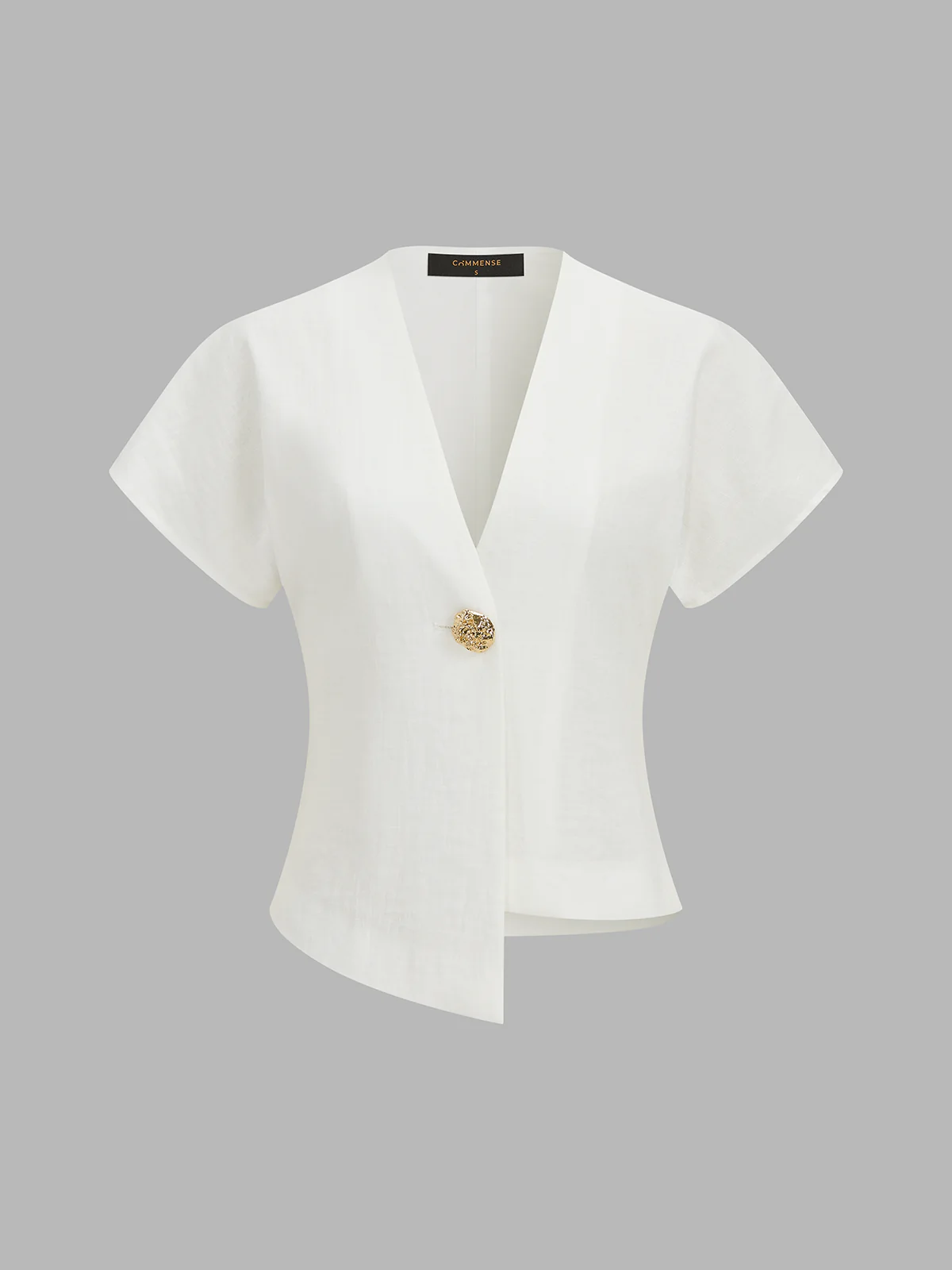Irregular Hem Short Sleeve Top & Pants Set - Image 3