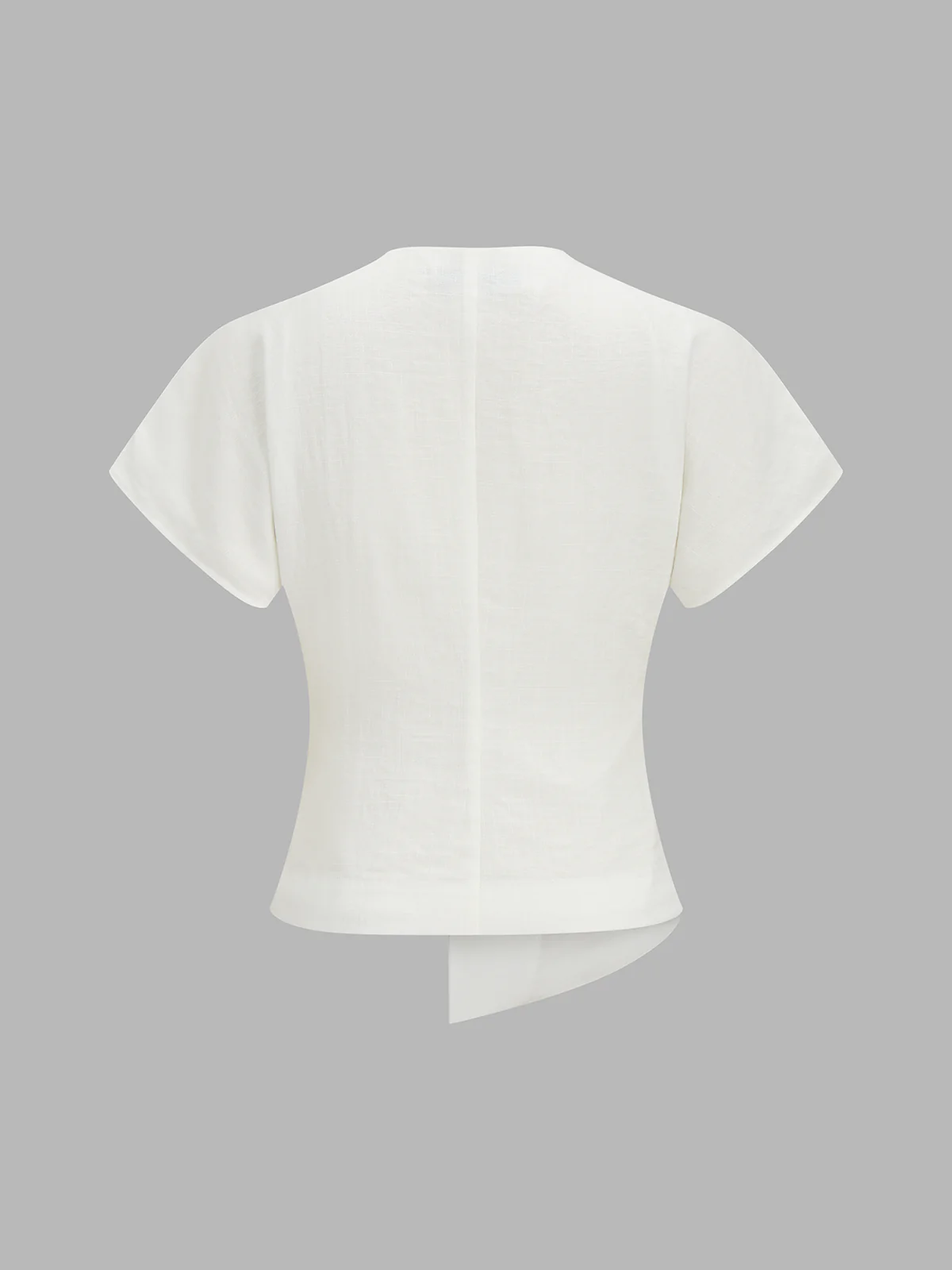 Irregular Hem Short Sleeve Top & Pants Set - Image 4