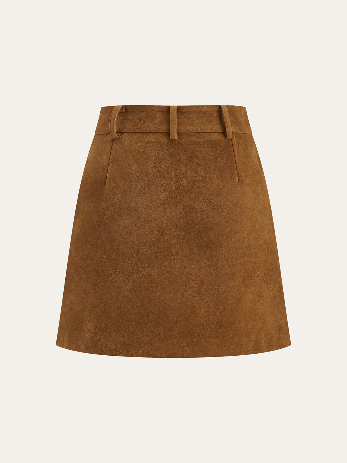Irregular Metal Detail Suede Effect Mini Skirt - Image 5