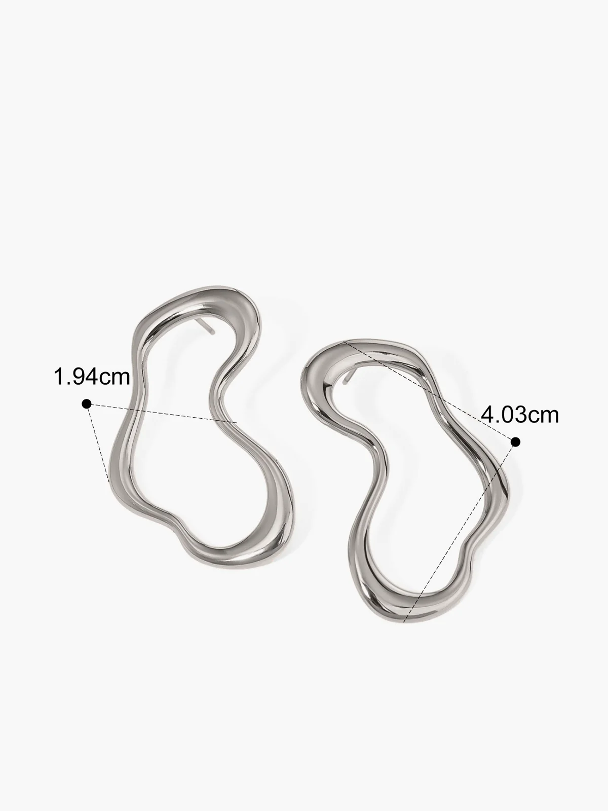 Irregular Metal Stud Earrings - Image 6