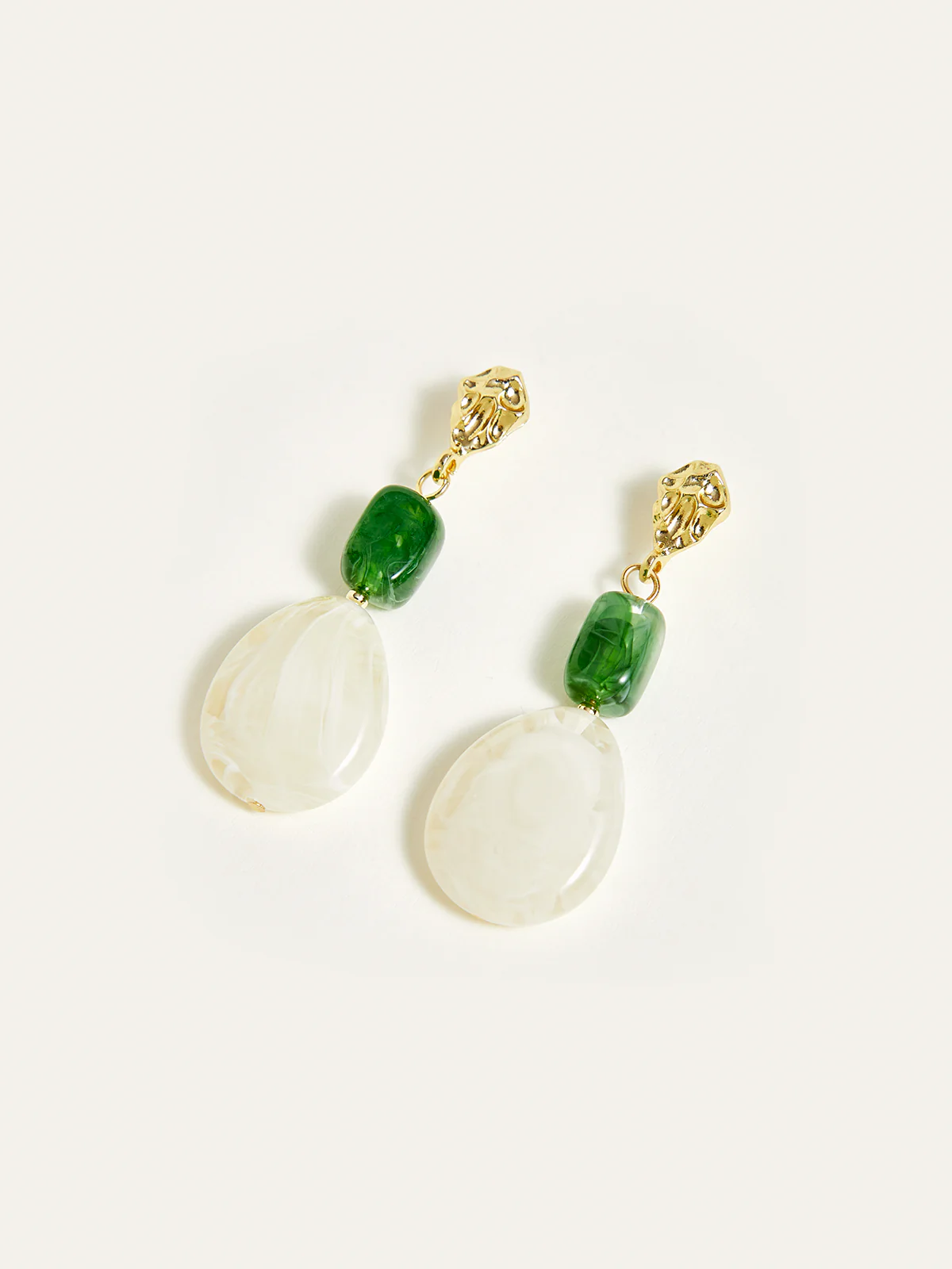 Irregular Resin Bead Drop Earrings - Image 3