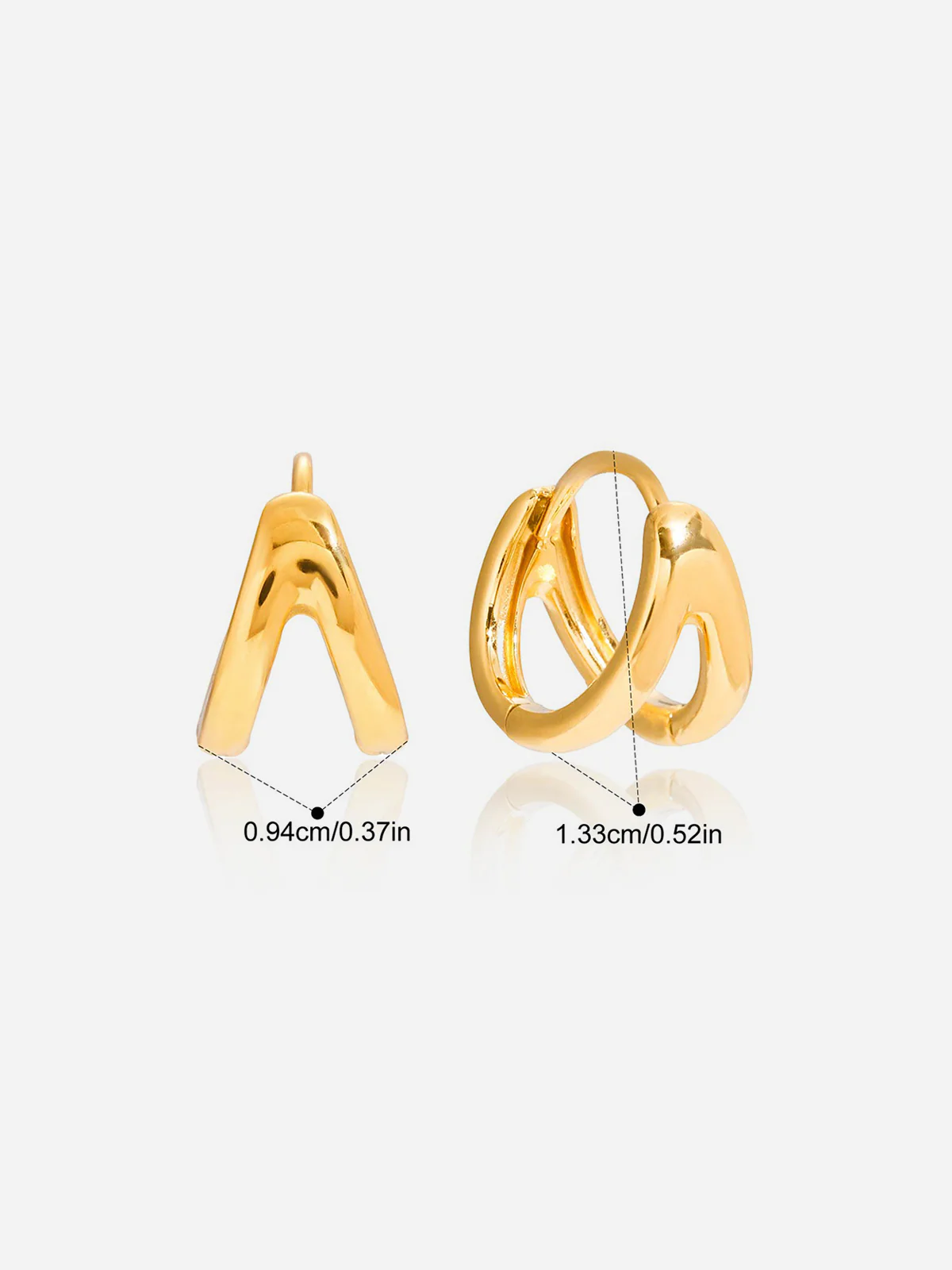 Irregular Shaped Hoop Earrings - Image 2