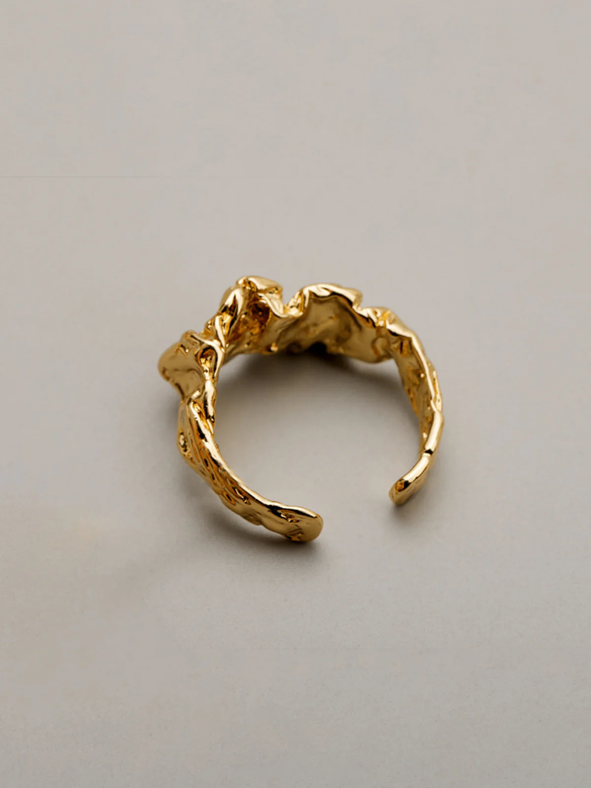 Irregular Textured Open Cuff Ring - Image 3
