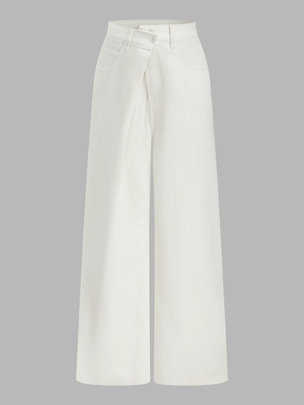 Irregular Waist Wide Leg Denim Jeans