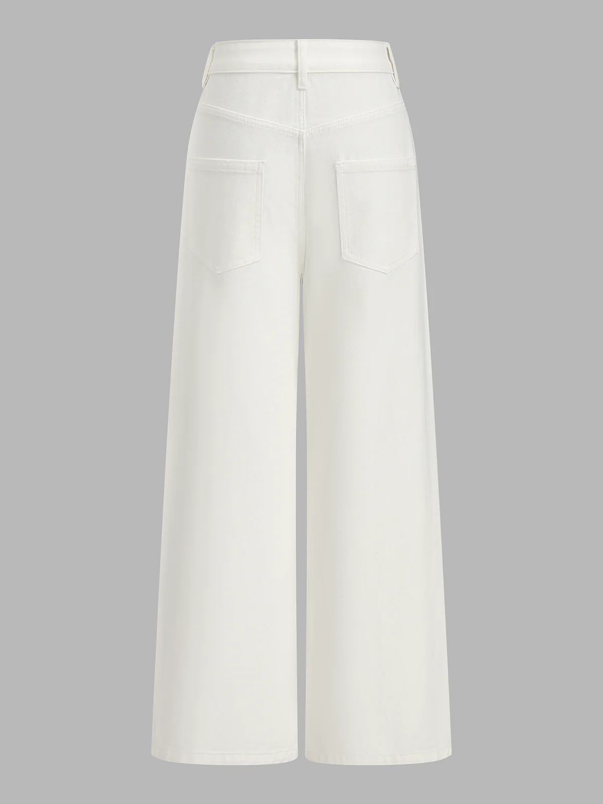 Irregular Waist Wide Leg Denim Jeans - Image 2