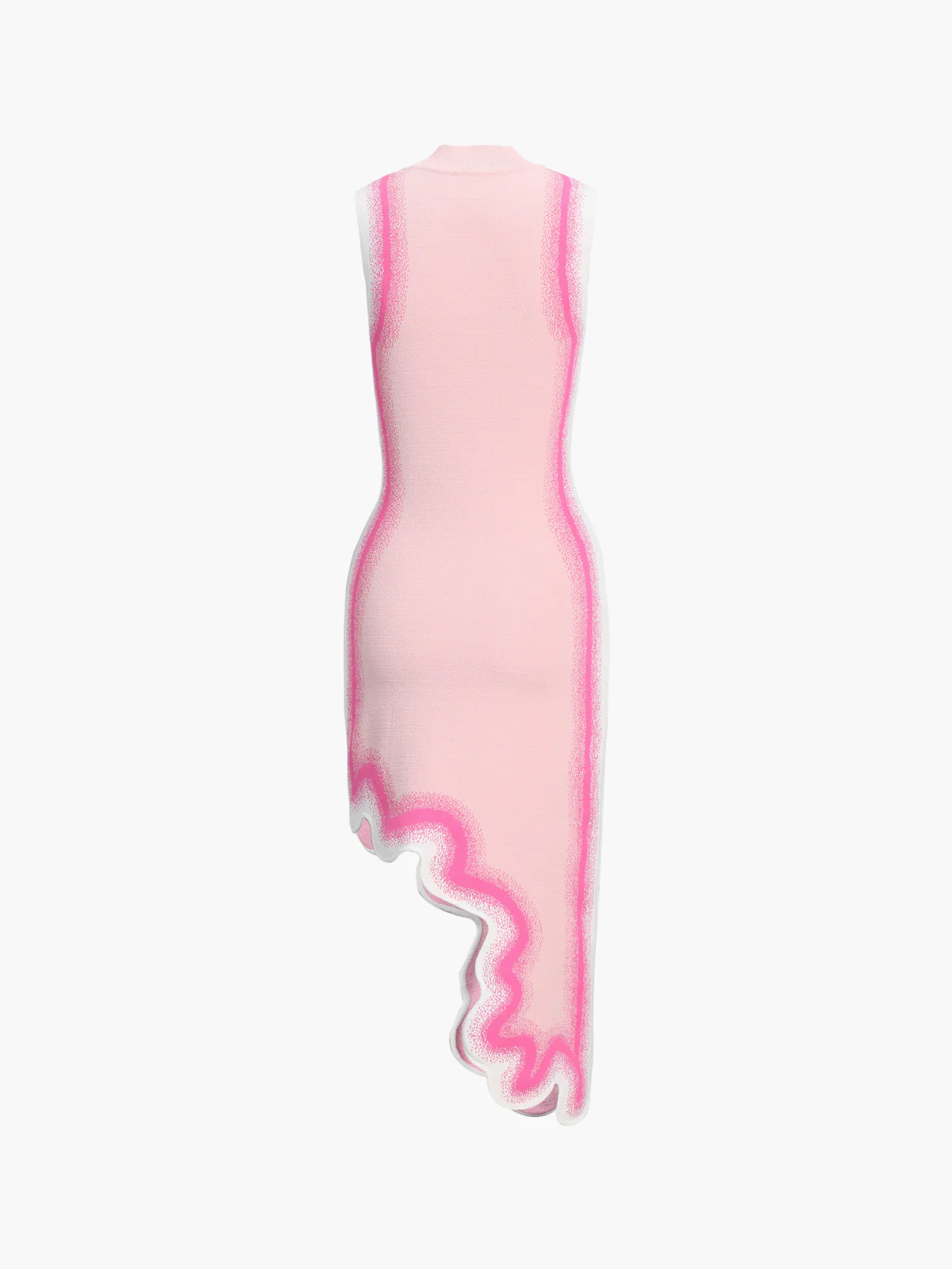 Irregular Wavy Edge Knitted Sleeveless Long Dress - Image 2