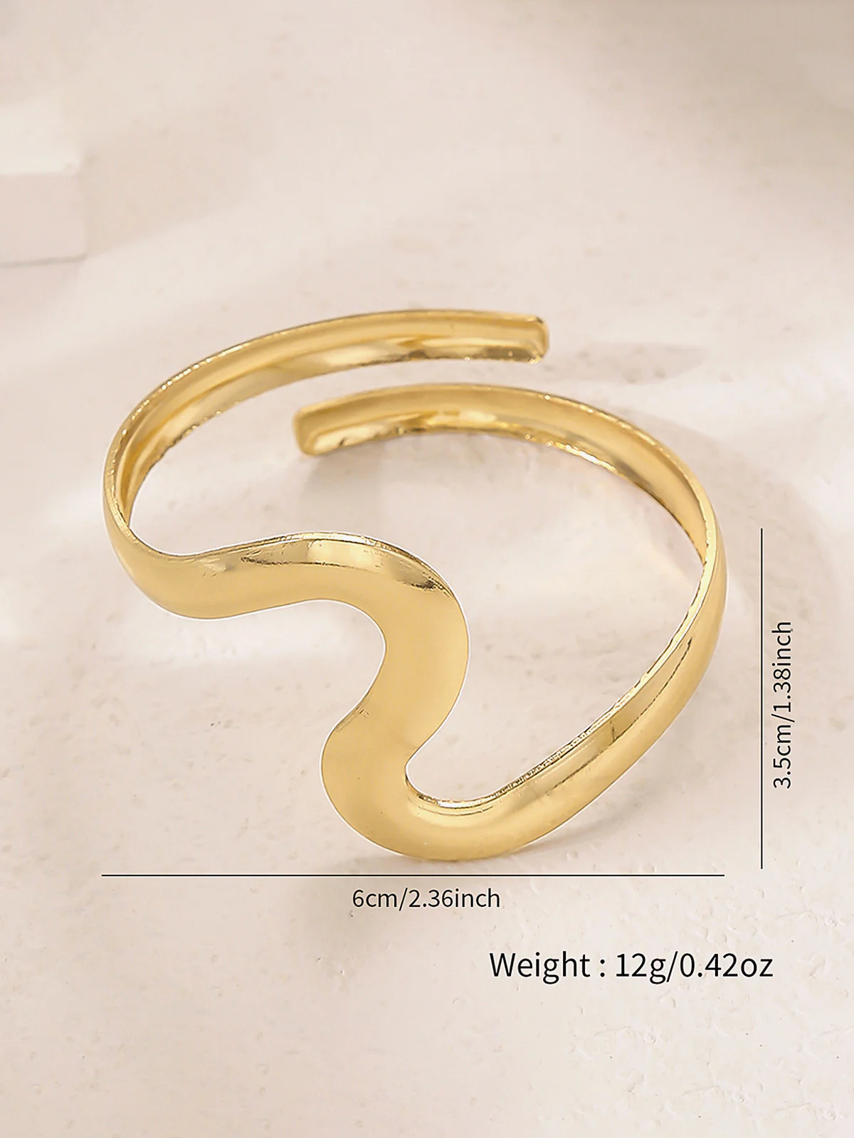 Irregular Wavy Upper Arm Cuff - Image 3