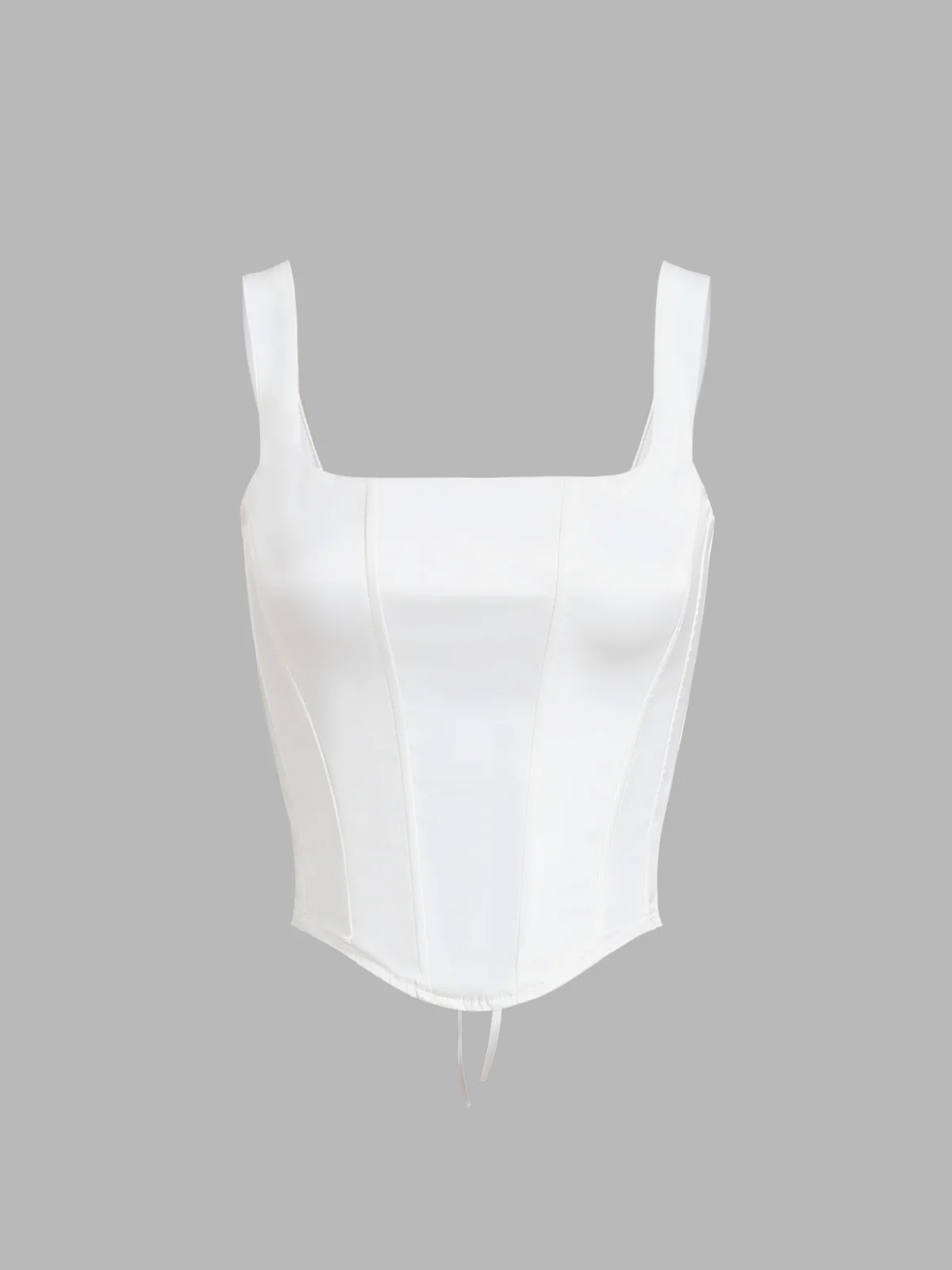 Ivory Glow Tied Crop Corset Top - Image 2