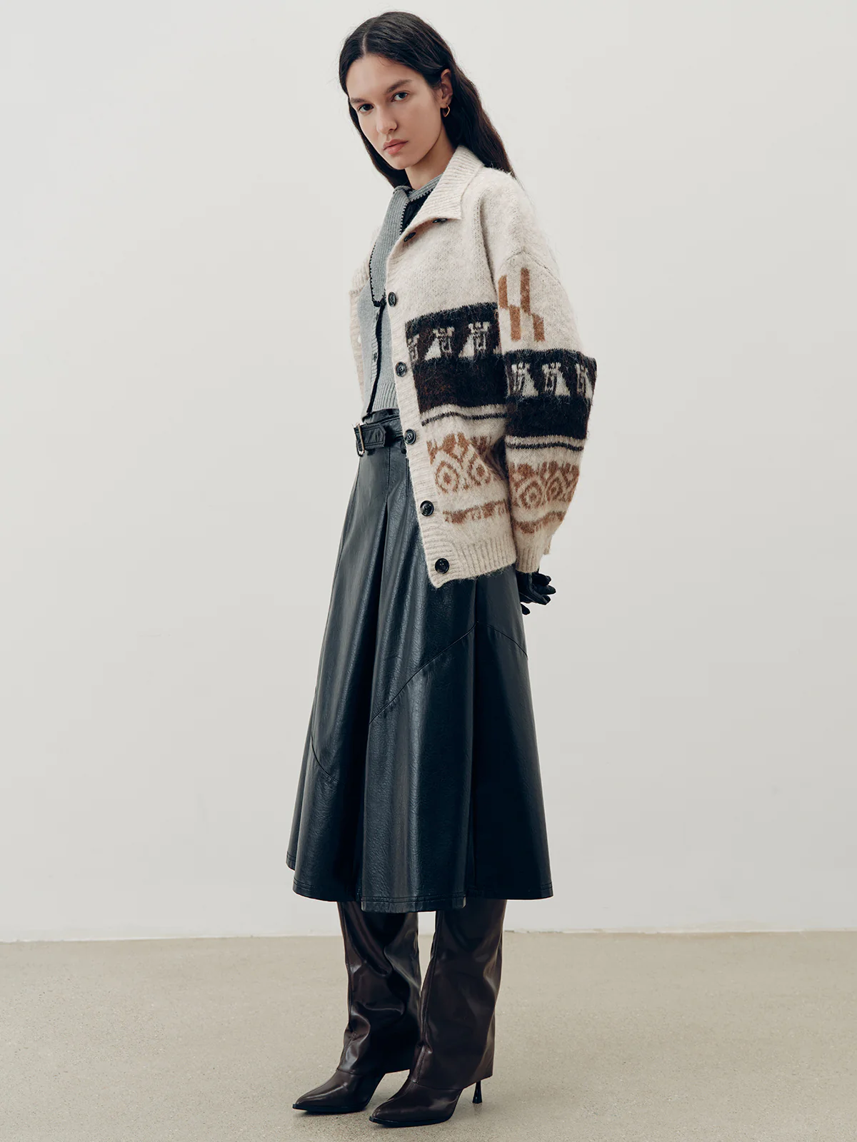 Jacquard Casual Knit Outerwear - Image 2
