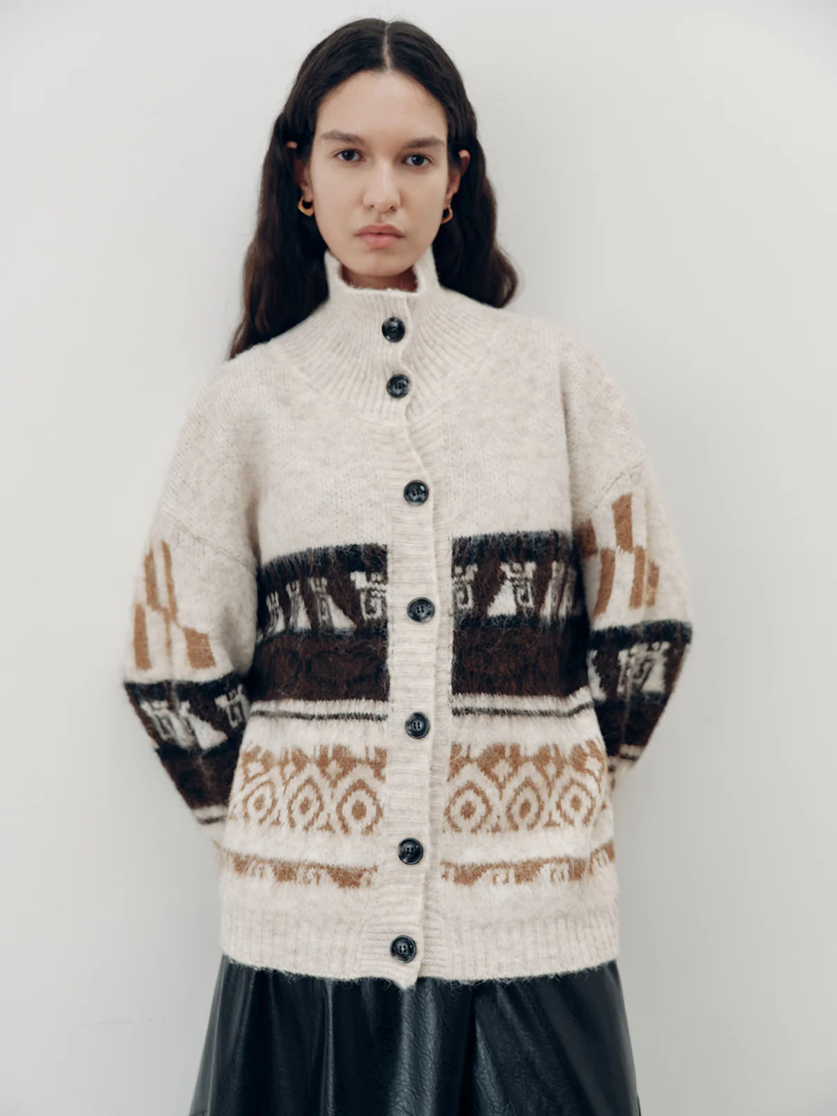 Jacquard Casual Knit Outerwear - Image 6