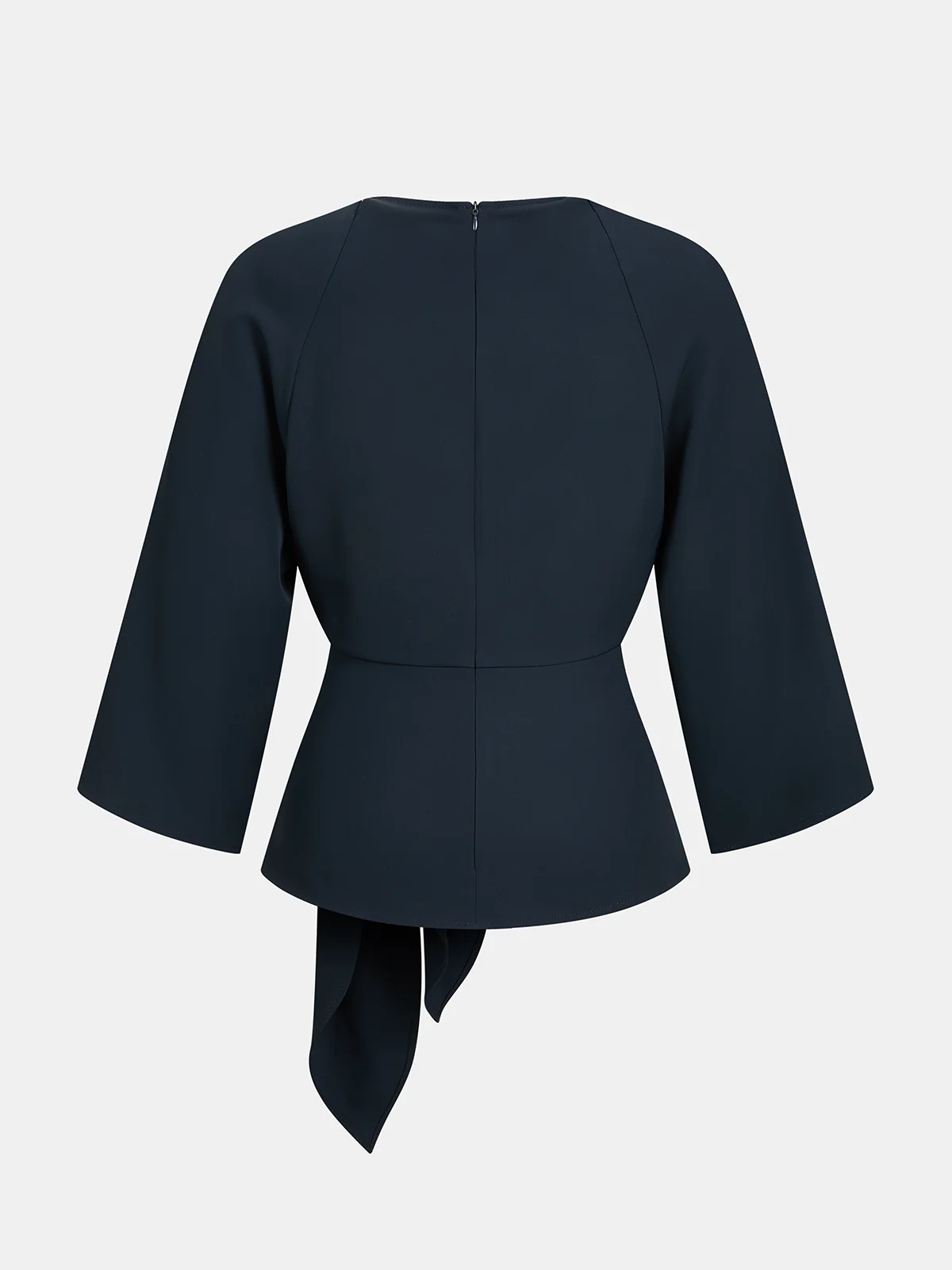 Keyhole Neck Tie Waist Blouse - Image 2