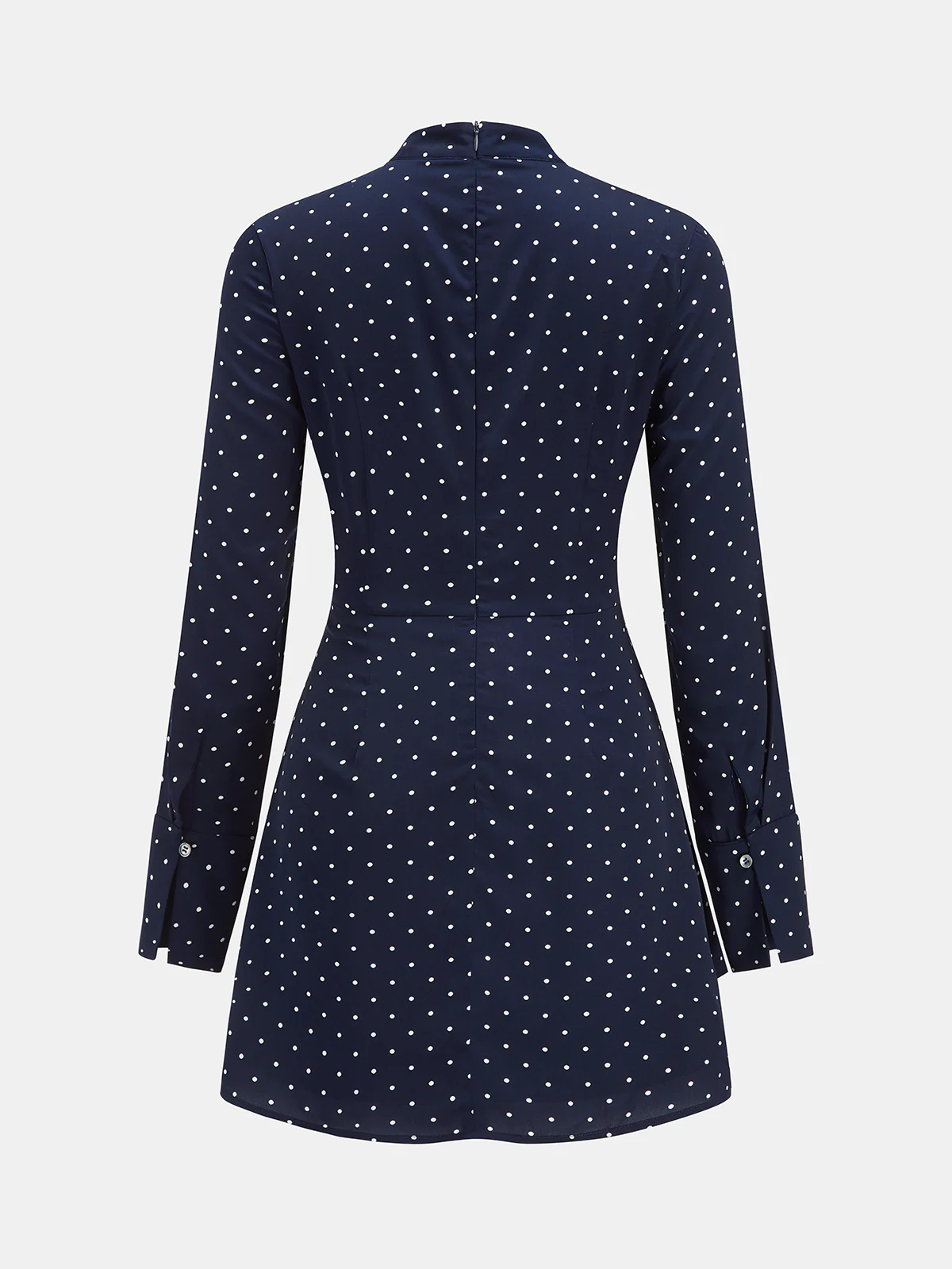 Keyhole Neckline Polka Dot Mini Dress - Image 3