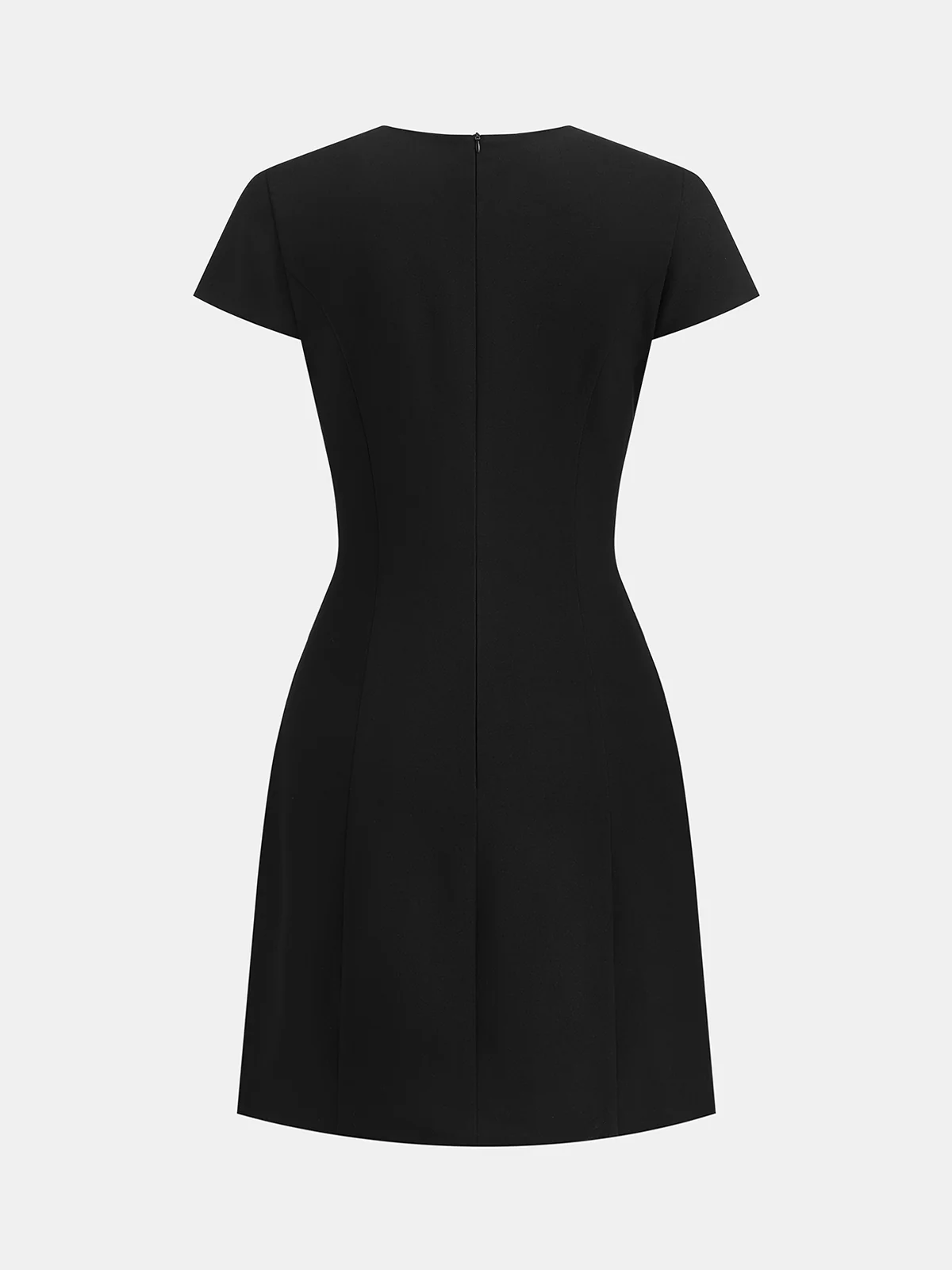 Keyhole Neckline Short Sleeve Mini Dress - Image 3