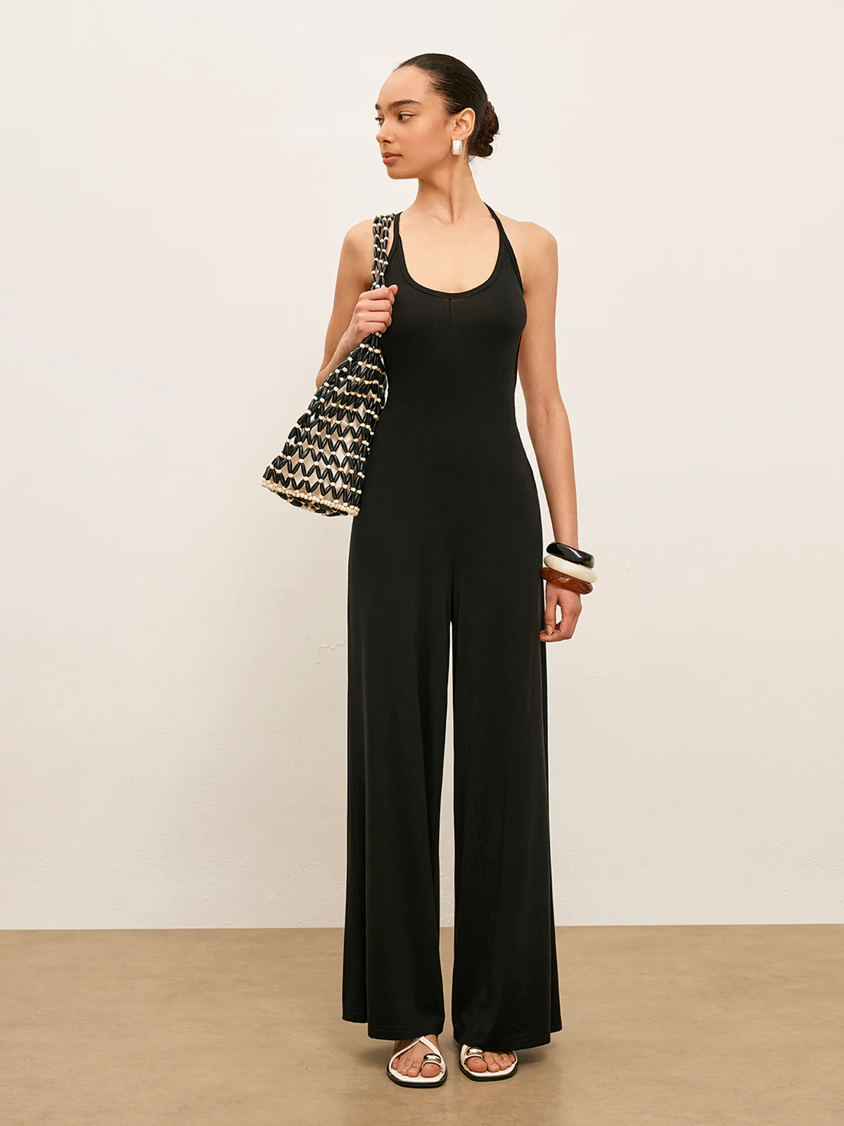 Knit Backless Sleeveless Scoop Neck Jumpsuit - Image 6