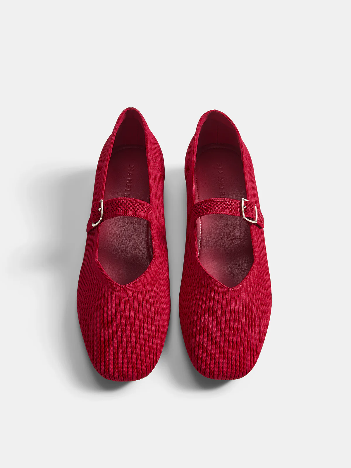 Knit Buckle Strap Low Heel Mary Janes - Image 2