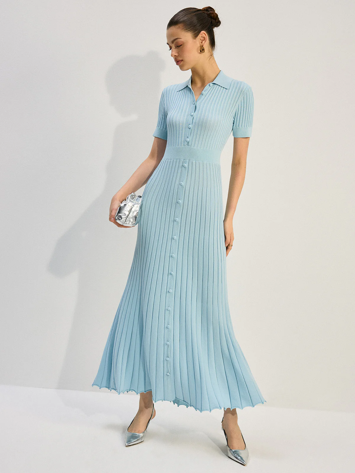 Knit Button-Front Maxi Dress - Image 2