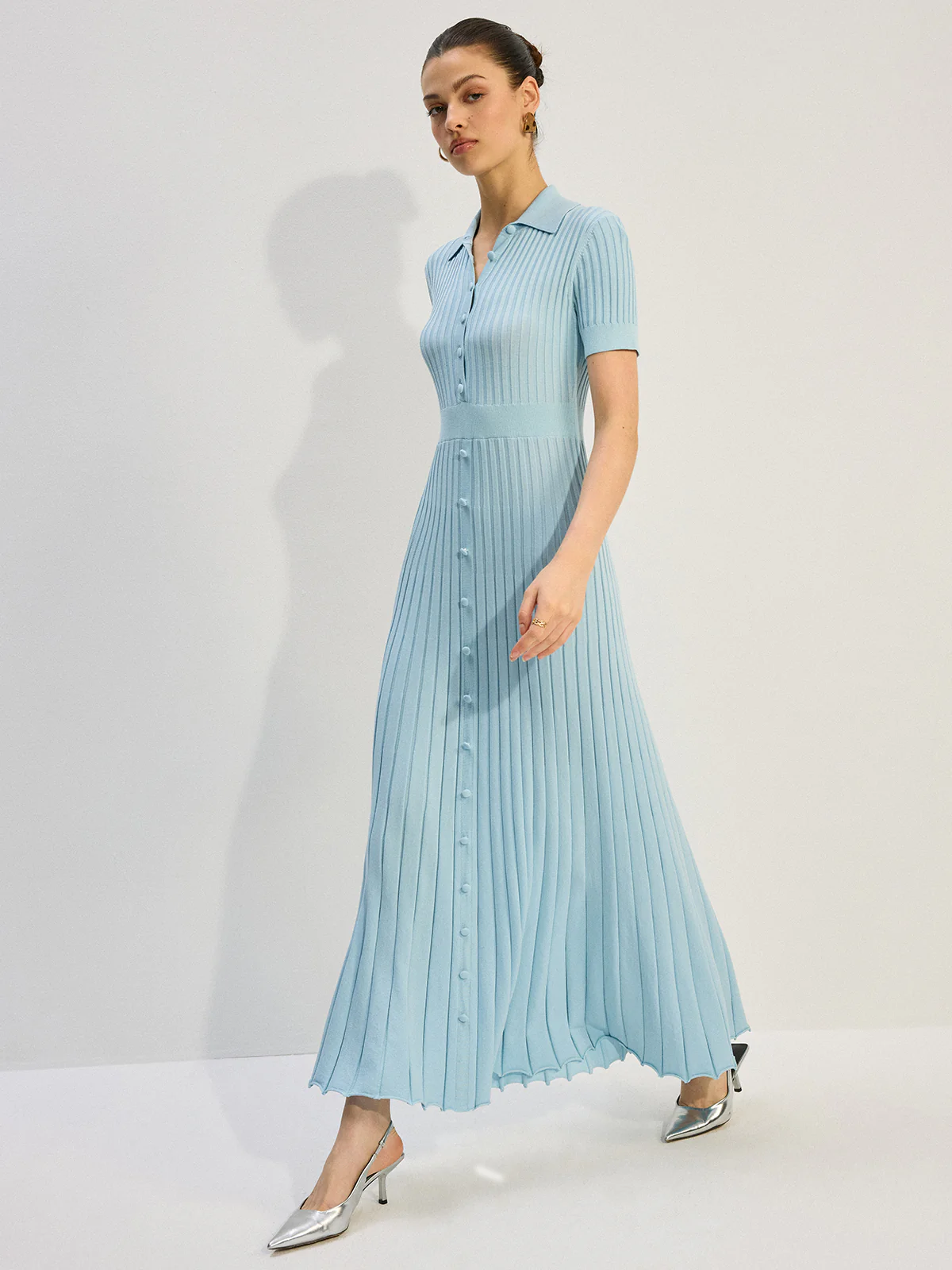 Knit Button-Front Maxi Dress - Image 3