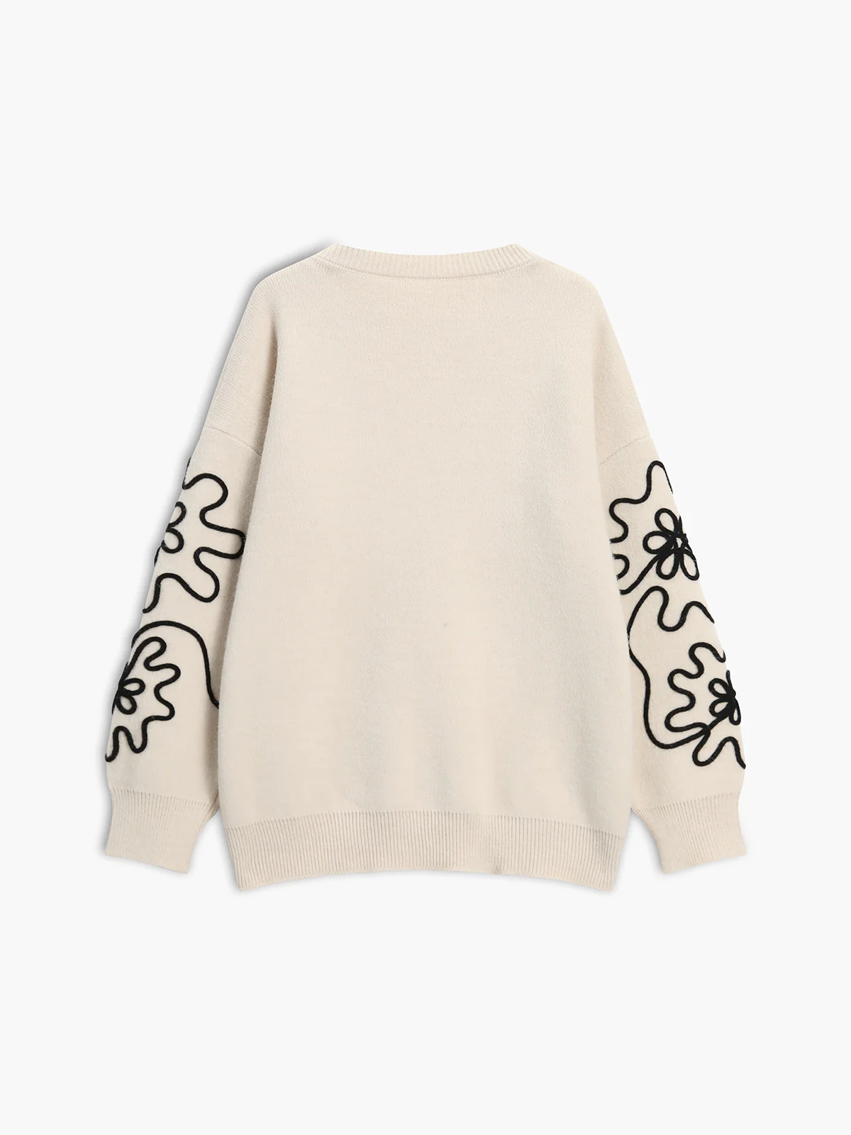 Knit Floral Oversized Sweater - Image 2