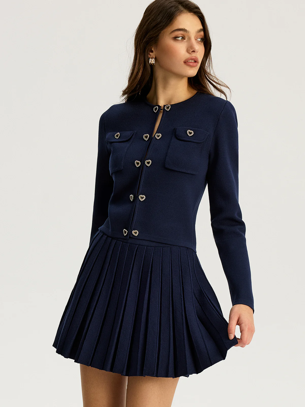 Knit Pleated Mini Skirt - Image 2