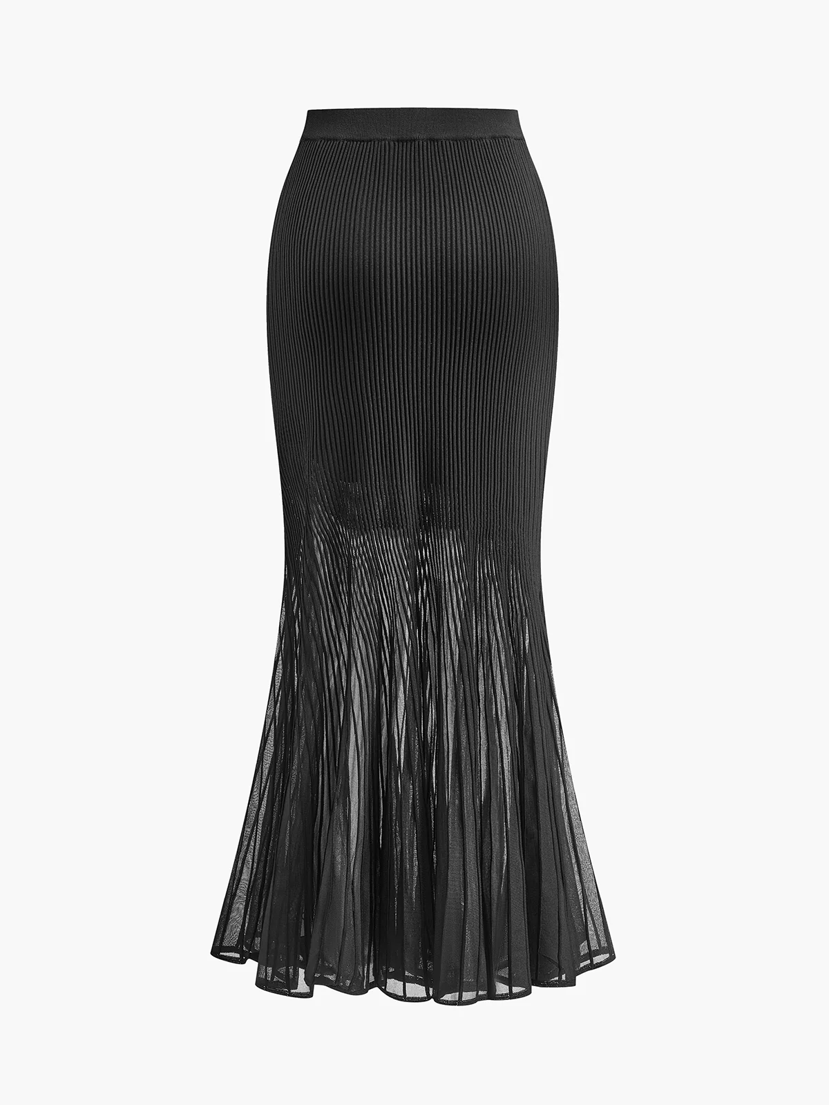 Knit Pleated Semi-sheer Maxi Skirt - Image 6
