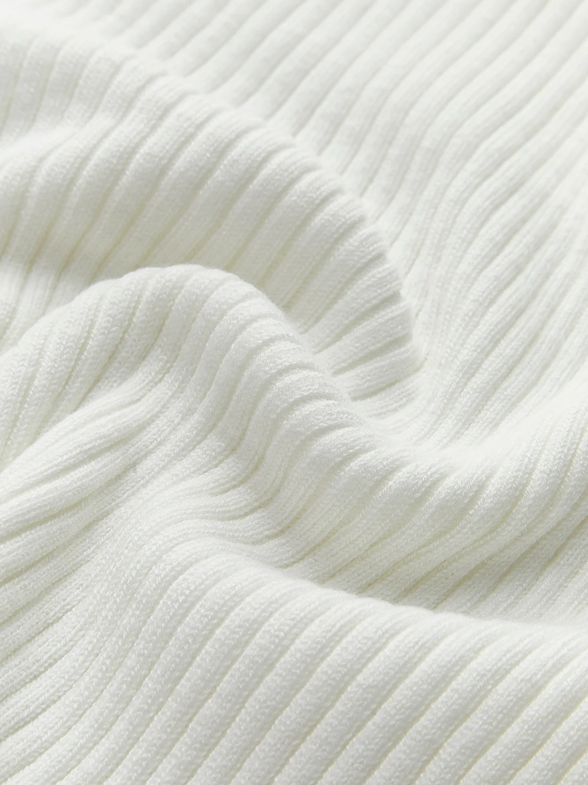 Knit Ribbed Crew Neck Asymmetric Top - Image 7