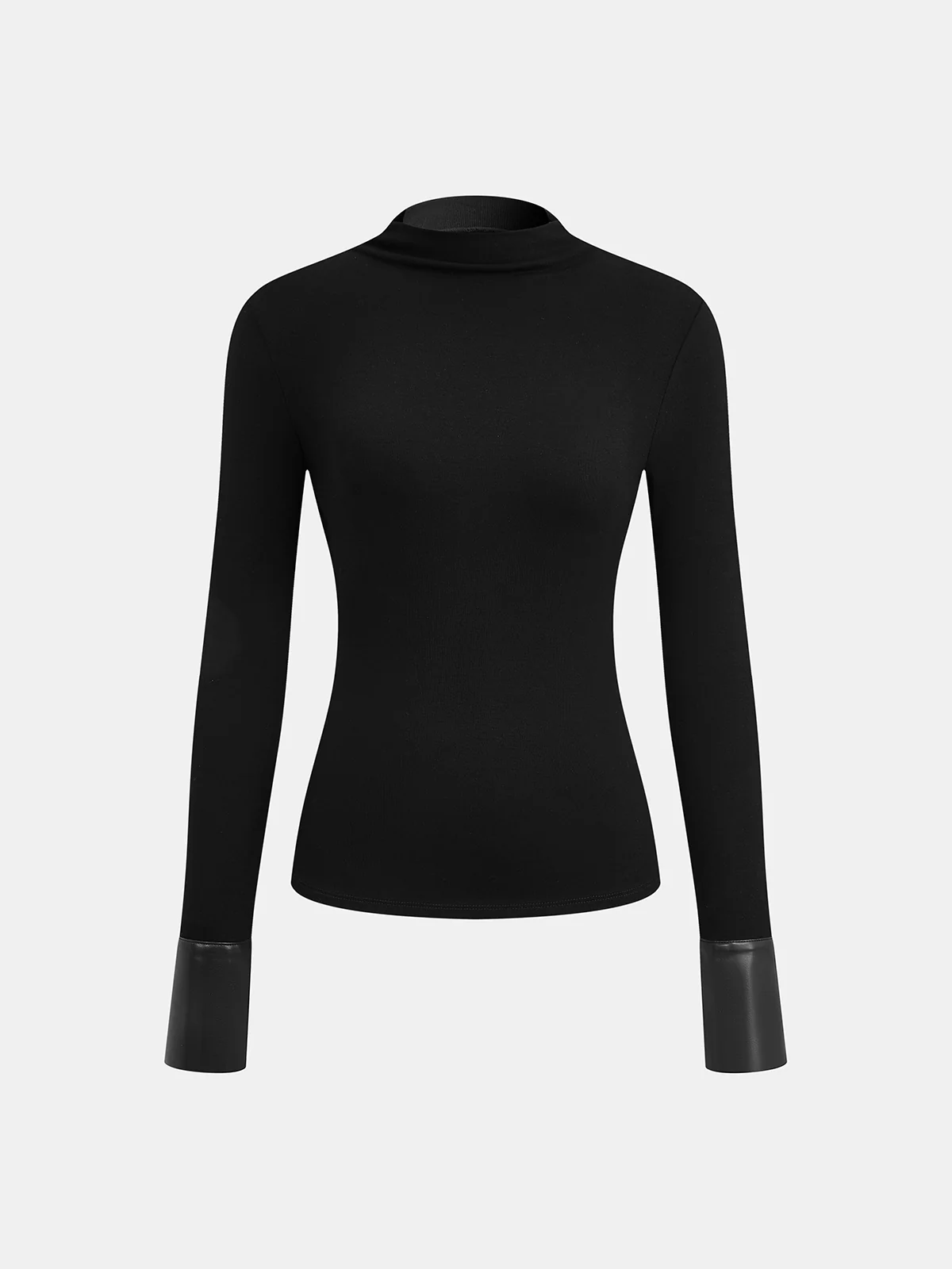 Knit Top & Faux Leather Ruched Skirt Set - Image 2