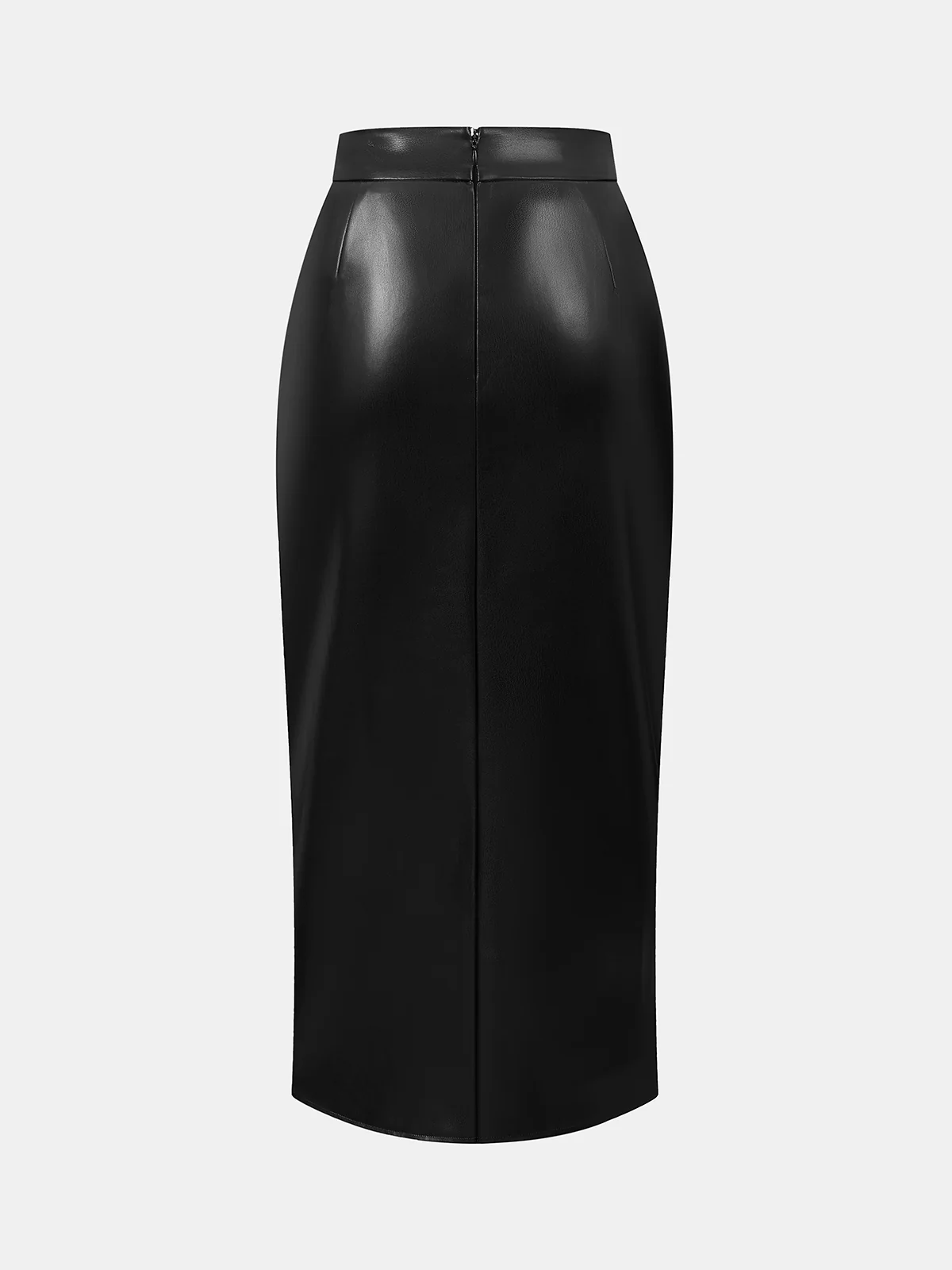 Knit Top & Faux Leather Ruched Skirt Set - Image 5