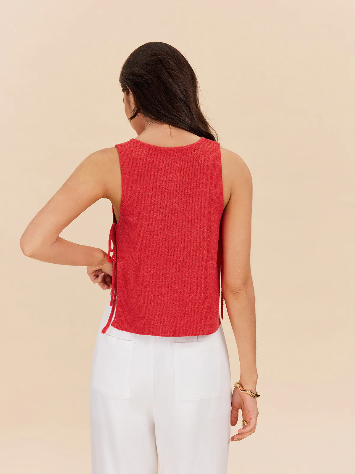 Knit Top With Side Tie Detail - Image 6