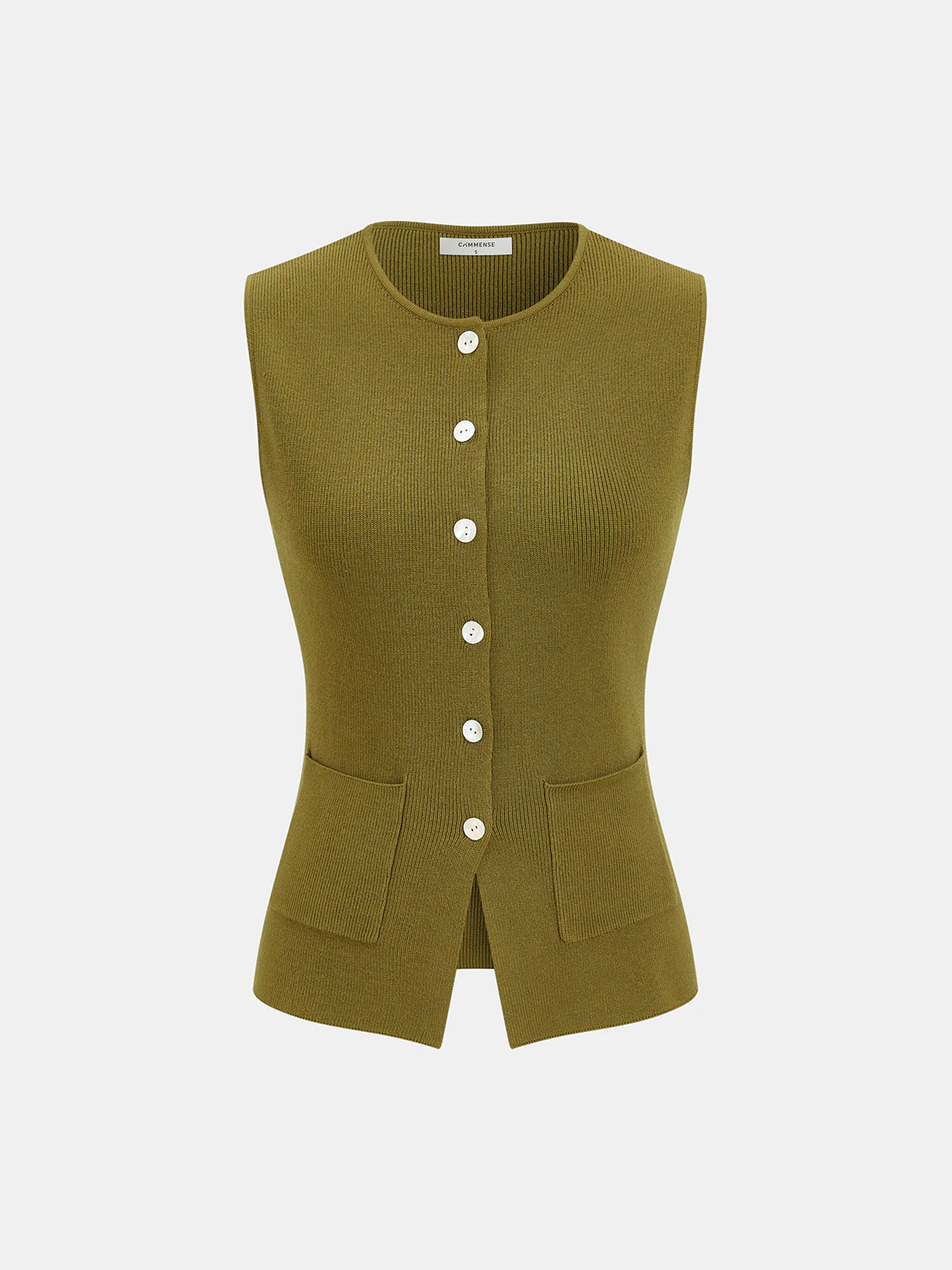 Knit Vest & Elastic Waistband Pants Set - Image 2