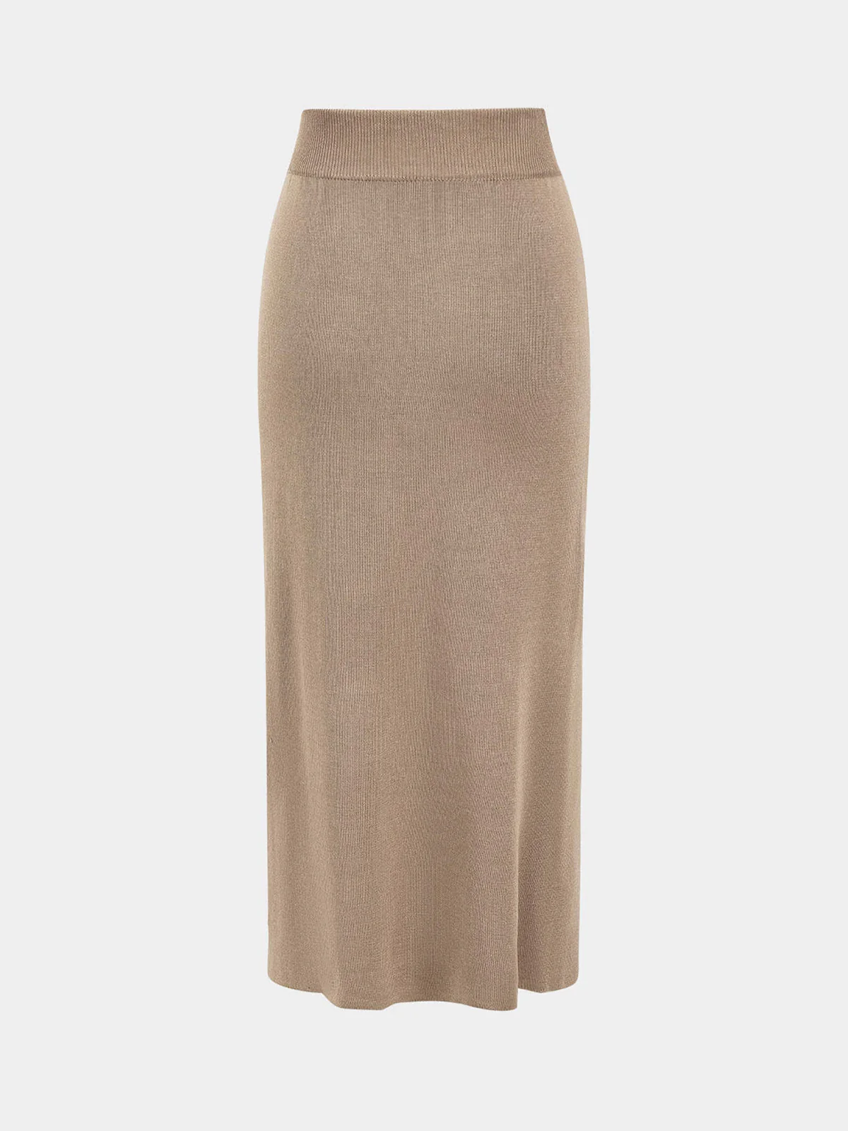 Knitted Peplum Top and Midi Skirt Set - Image 5
