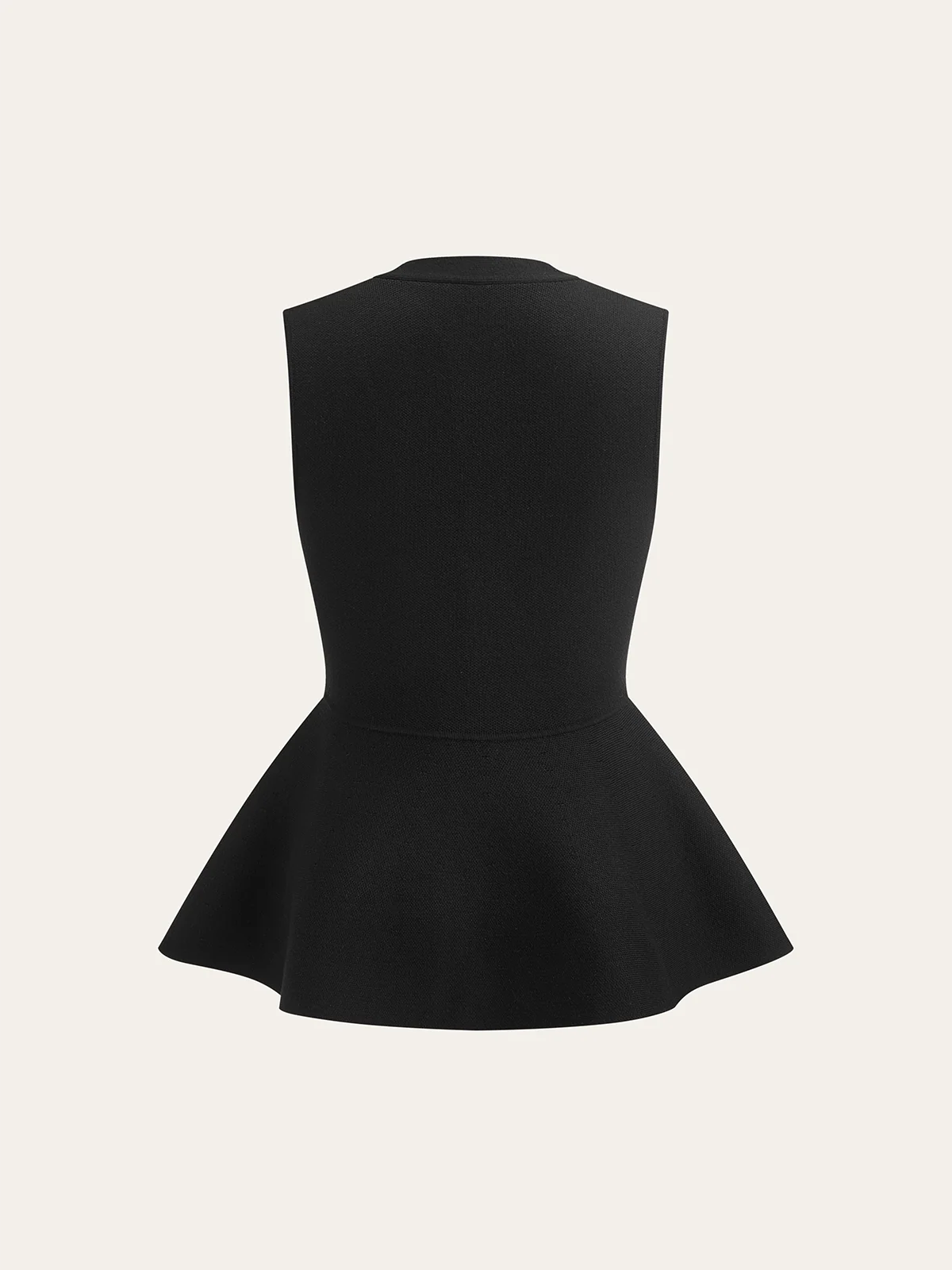 Knitted Peplum Vest Cardigan - Image 3