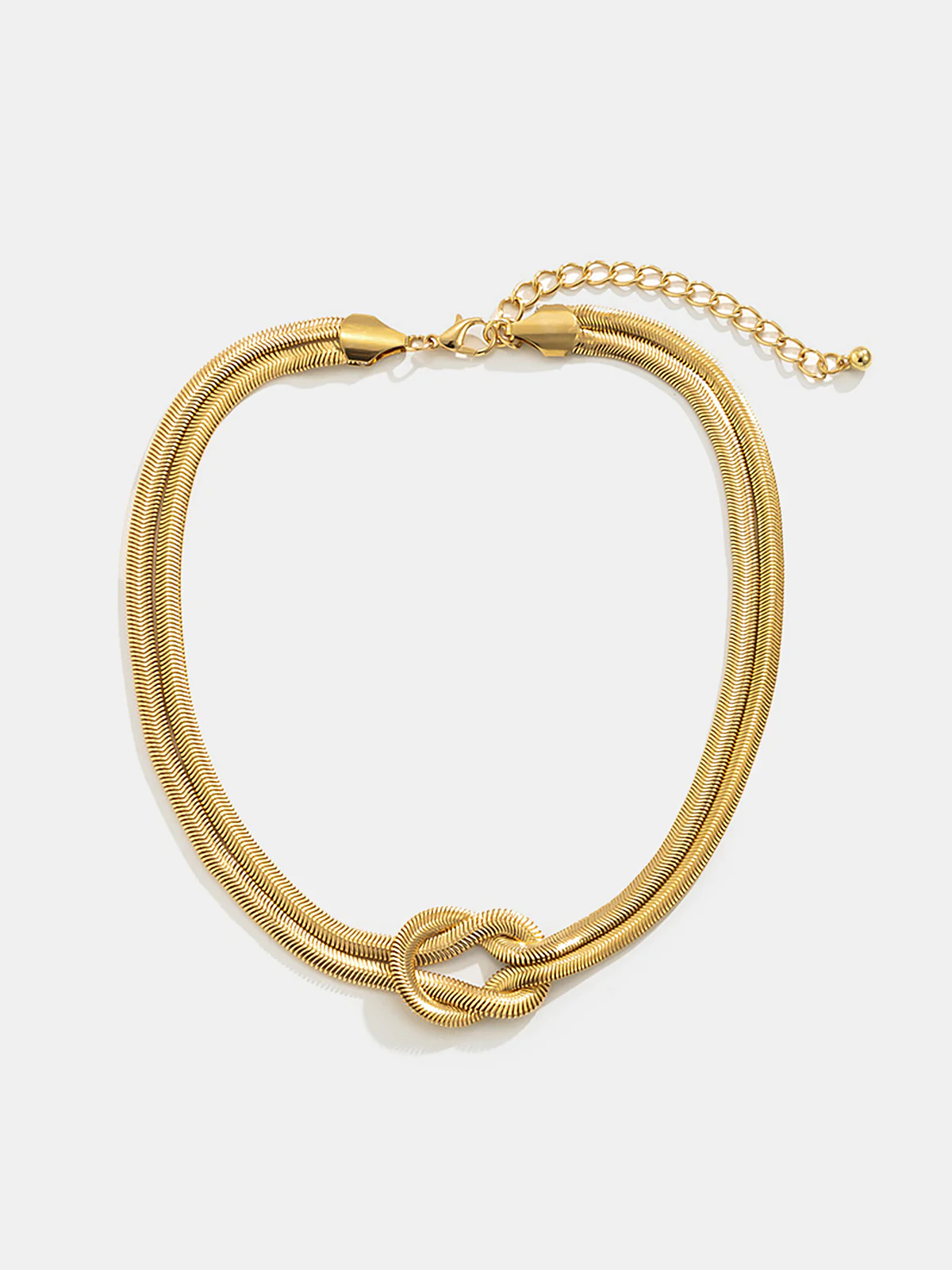 Knot Detail Double-Strand Snake Chain Necklace - Image 2