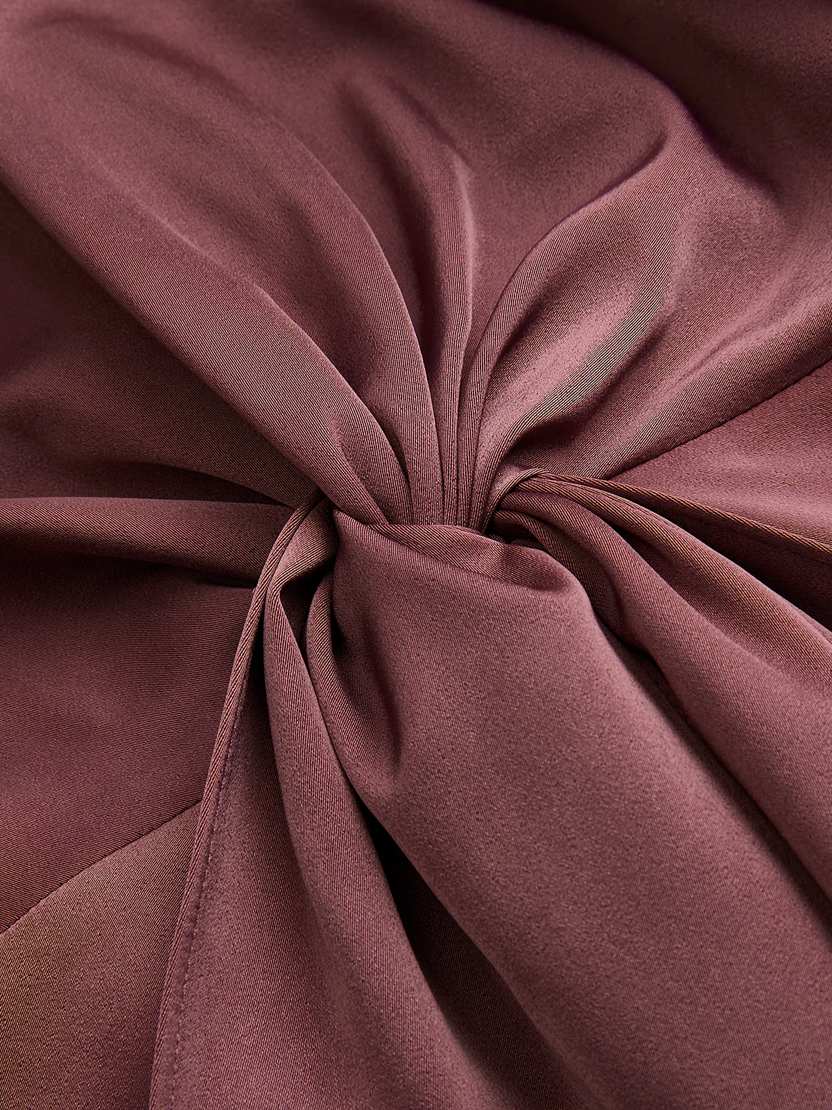 Knot Detail Faux Fur Cuff Satin Blouse - Image 4