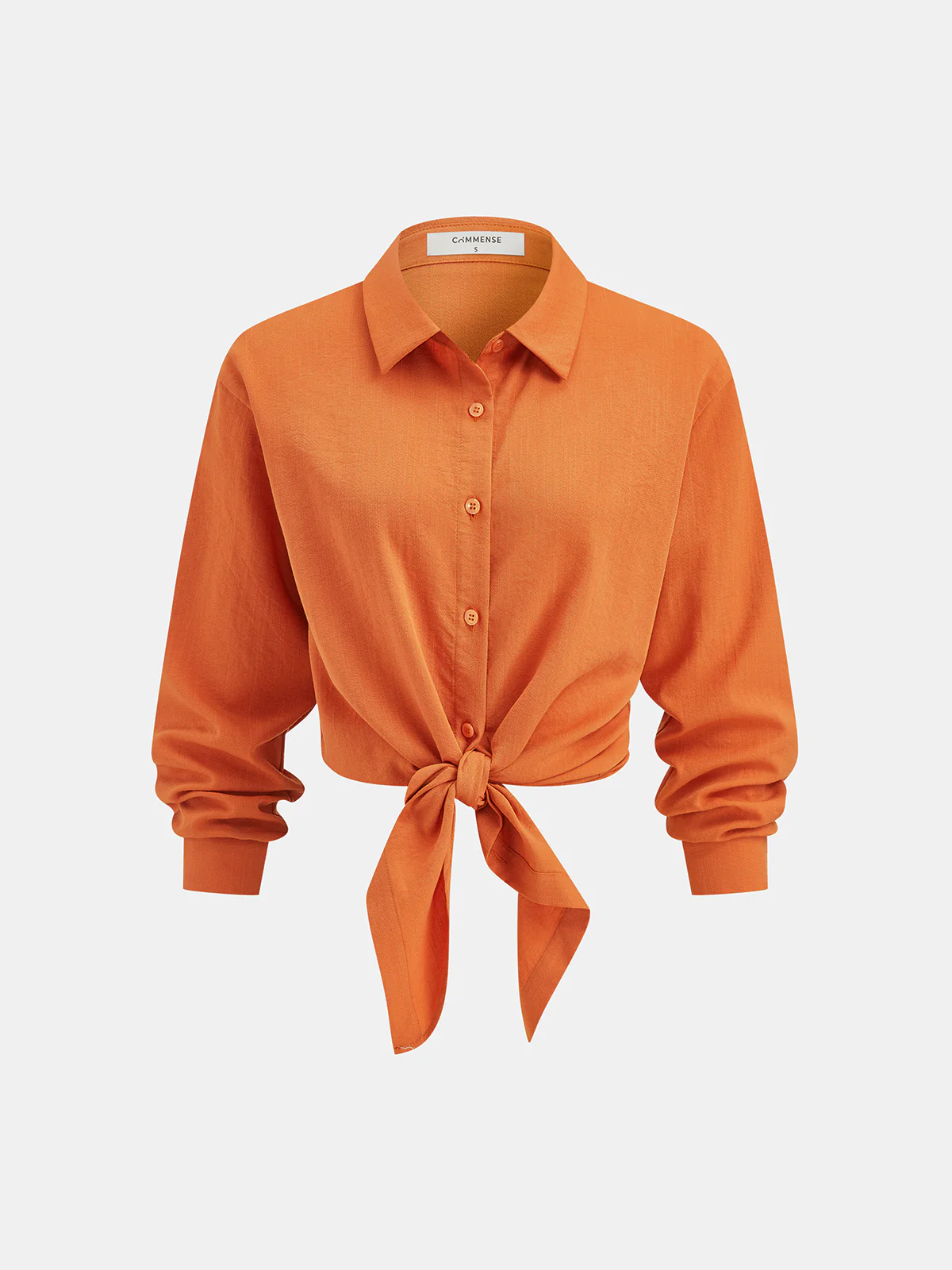 Knot-Front Shirt & Wide-Leg Pants Set - Image 2