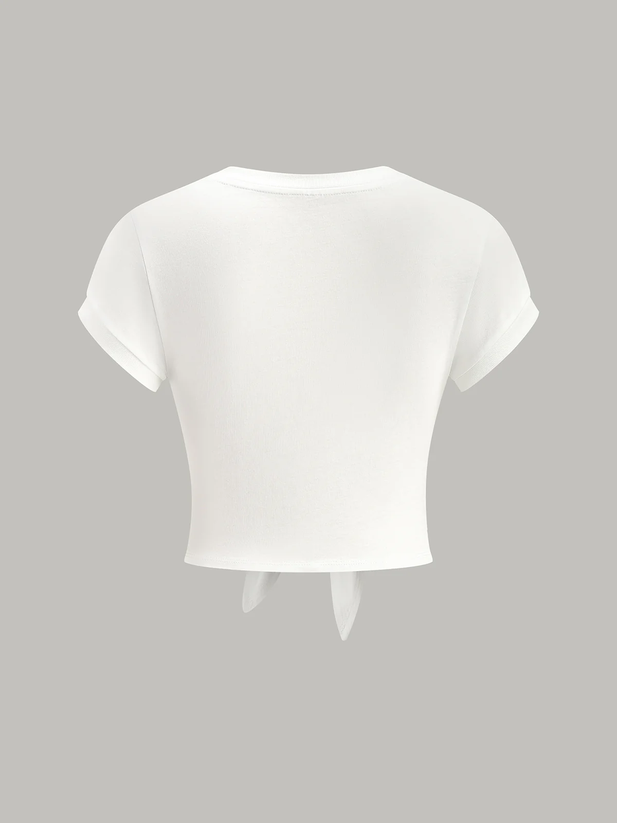 Knot Front V-Neck T-Shirt - Image 2