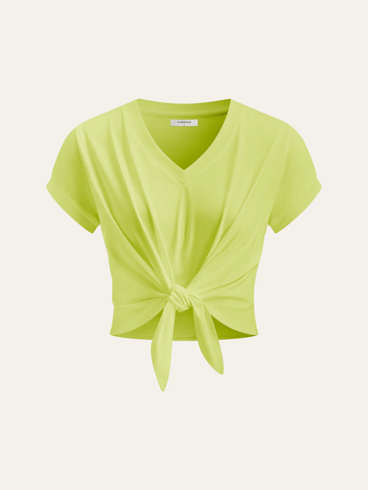 Knot Front V-Neck T-Shirt - Image 6