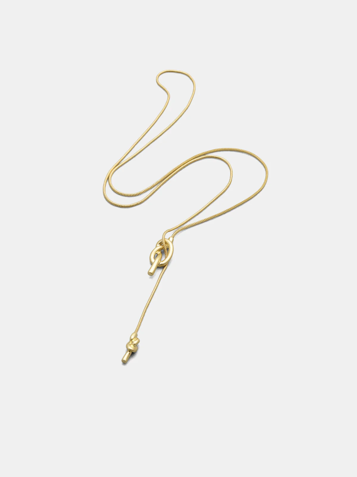 Knot Lariat Snake Chain Necklace - Image 2