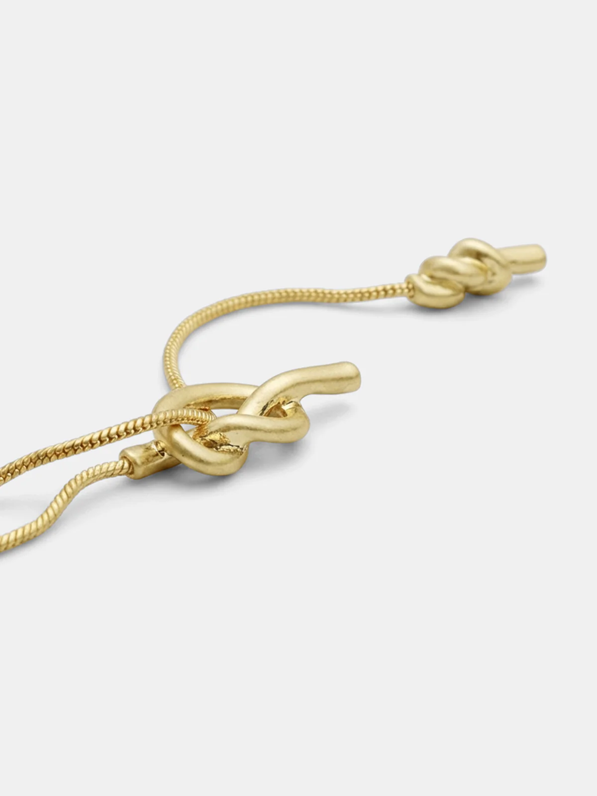 Knot Lariat Snake Chain Necklace - Image 3
