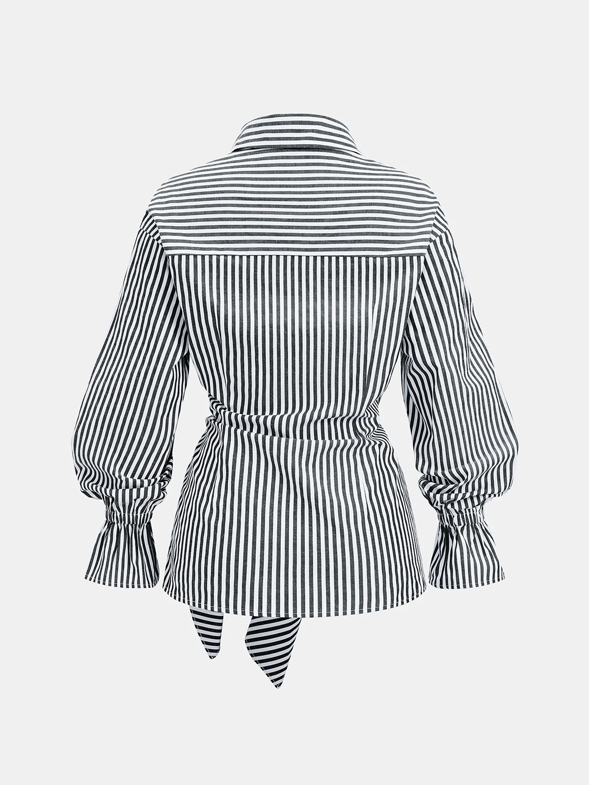 Knot-Waist Striped Cotton-Blend Shirt - Image 2