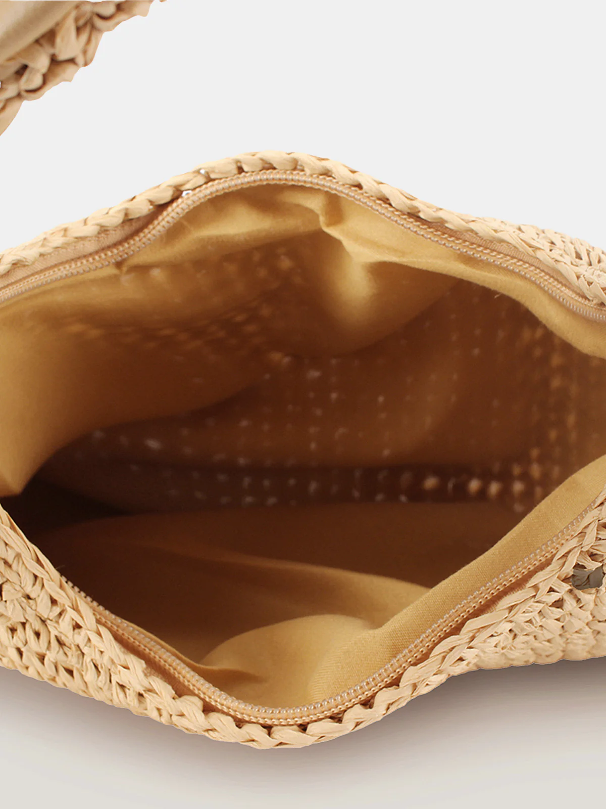 Knotted Handle Straw Hobo Shoulder Bag - Image 4