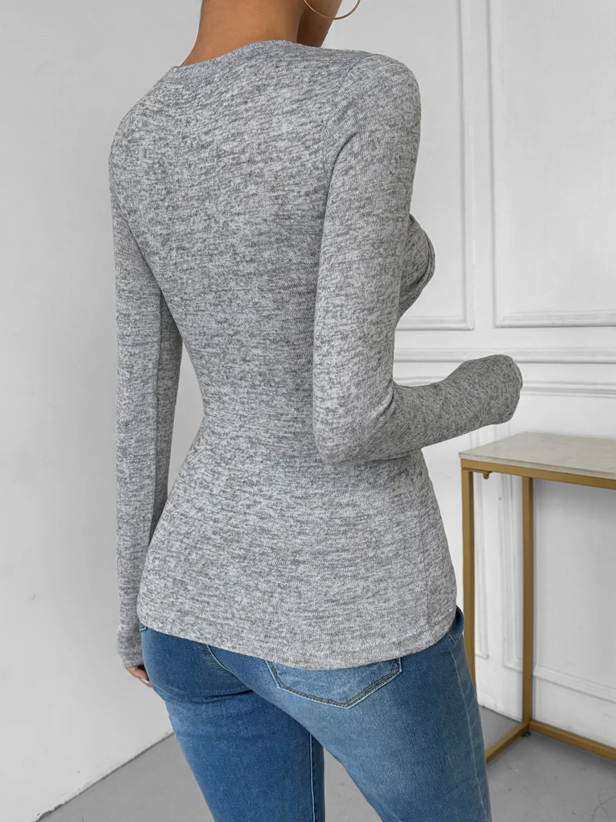 Knotted Skinny Jersey Top - Image 6