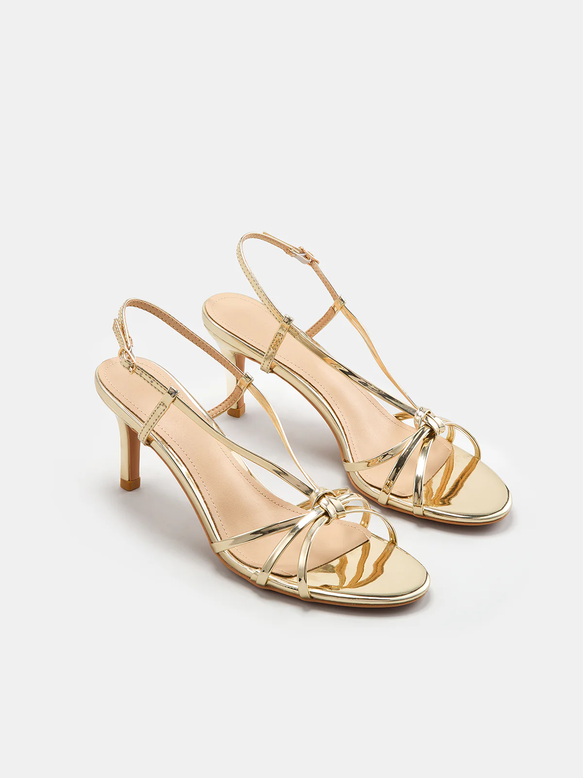 Knotted Stiletto Slingback Sandals